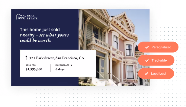 Advertisement showing a sold home at 321 Park Street, San Francisco, sold for $1,395,000 in 6 days.
