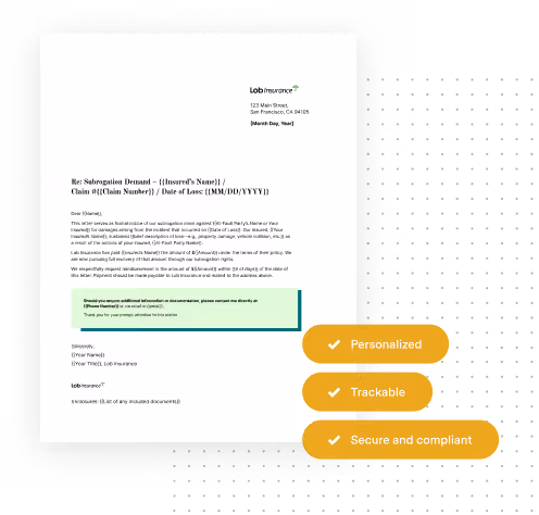 Image of an Insurance letter template