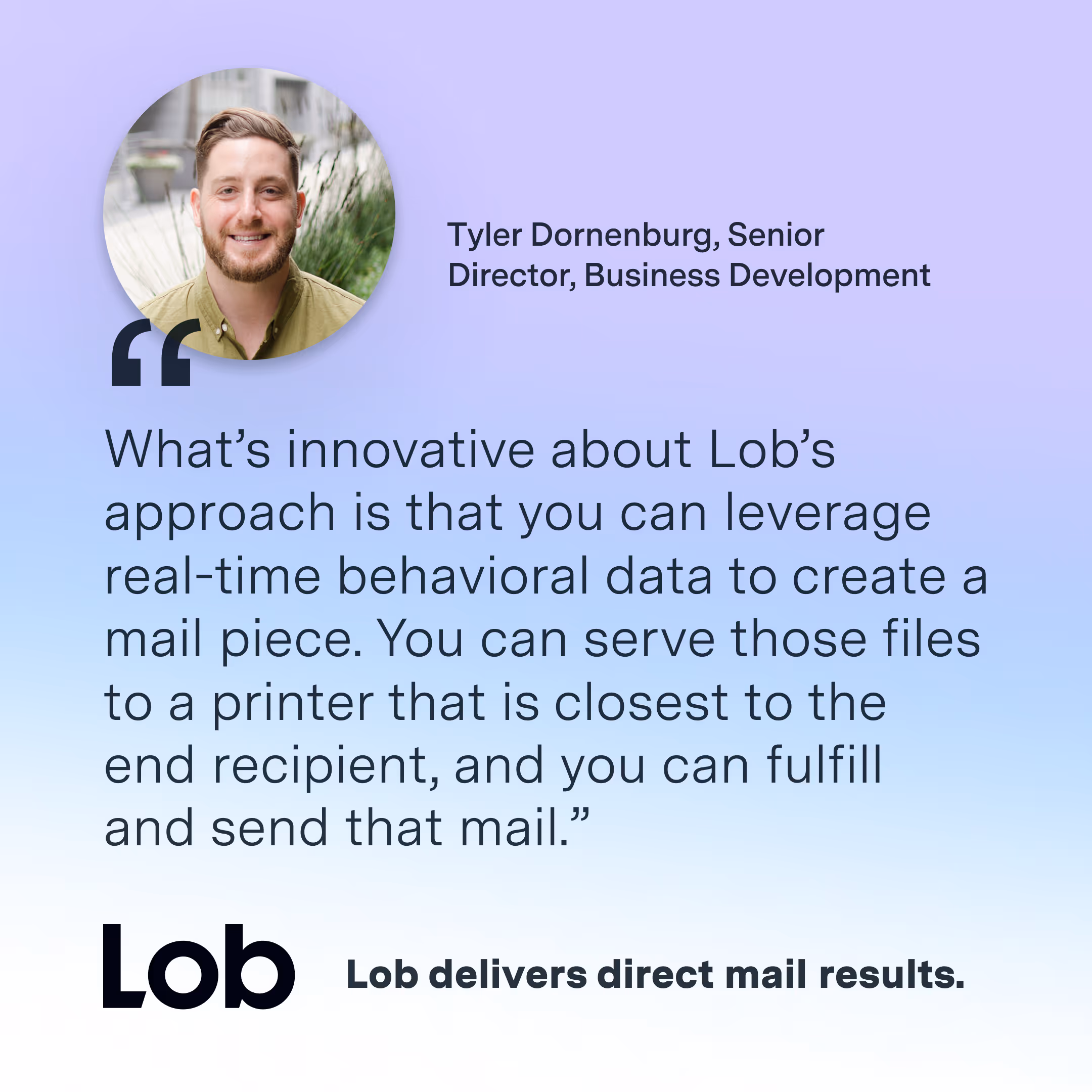 Quote about Lob's Print Delivery Network