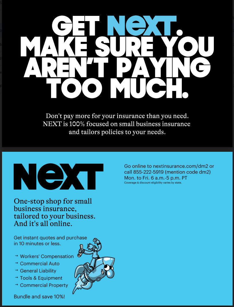 Next Insurance direct mail marketing example