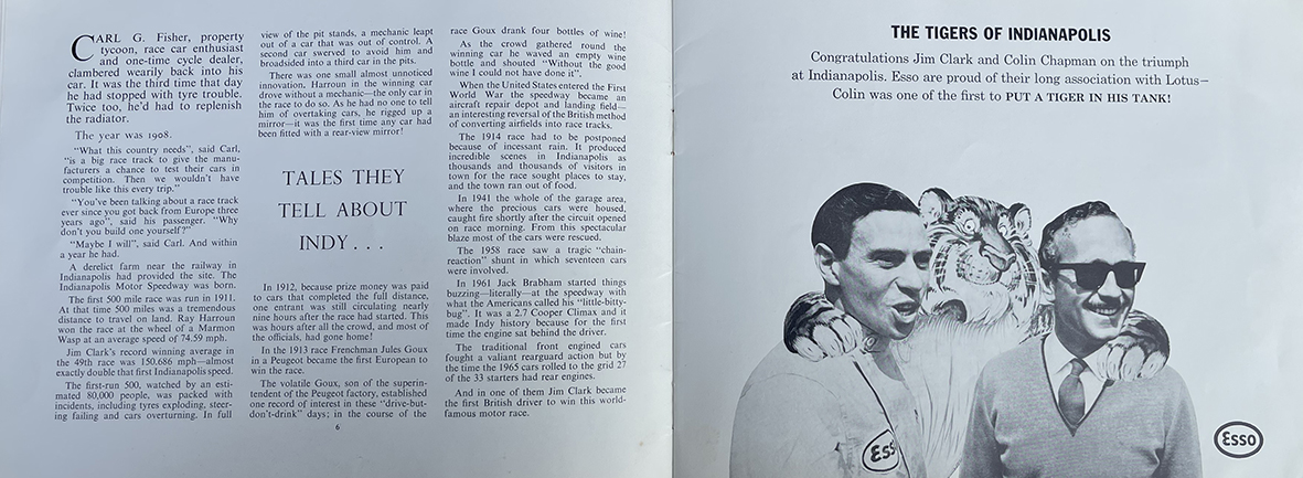 1965 Indianapolis Medal Presentation Commemorative Programme