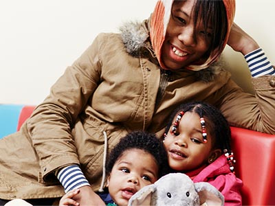 Mom with her two kids
