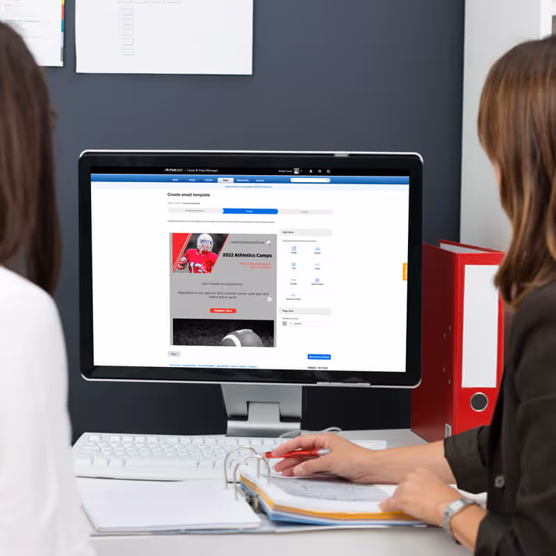 two coaches on athletic camp