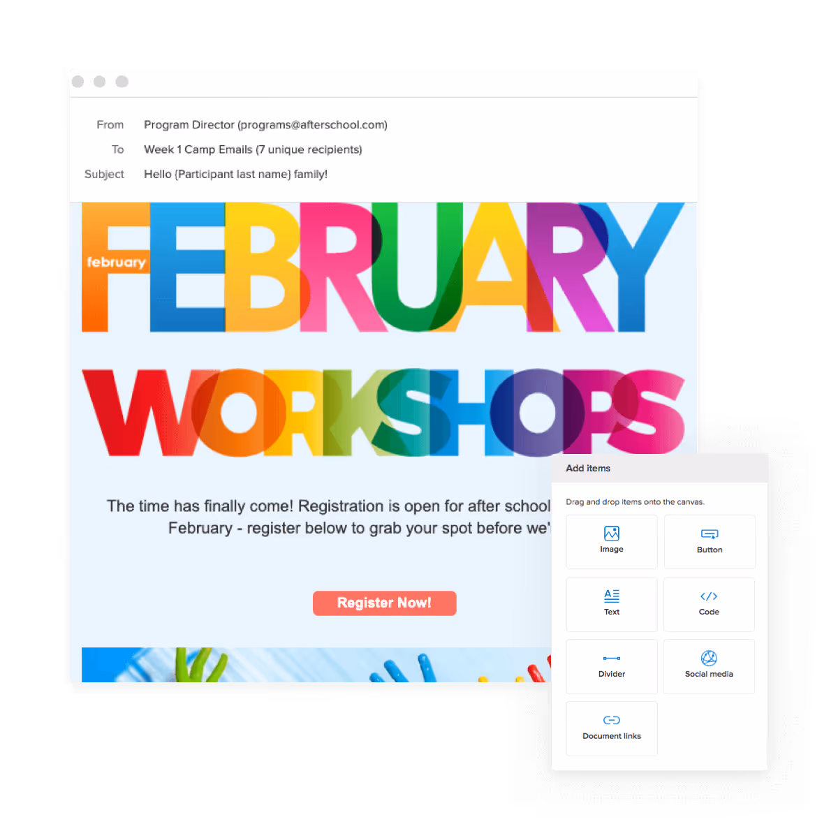 notification alerts via activenet to member announcing closures
