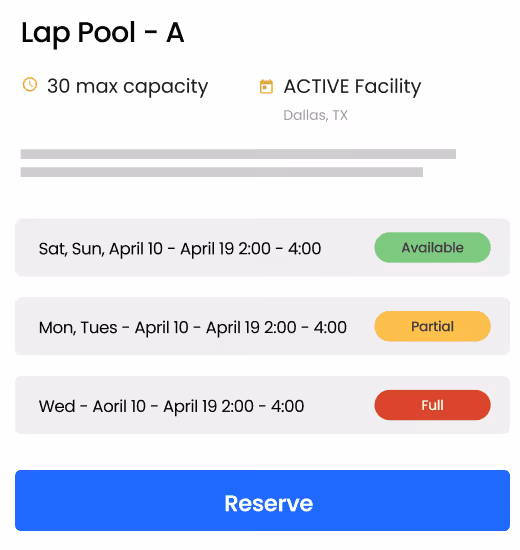 activenet managing facilities reservations
