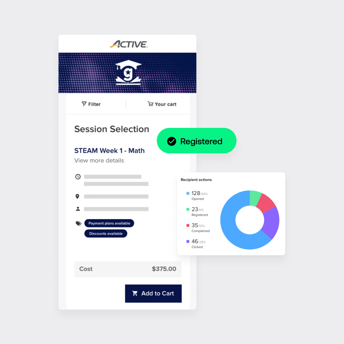 easily track registrations and see reports