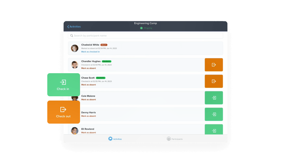 check-in/out all within the connect app