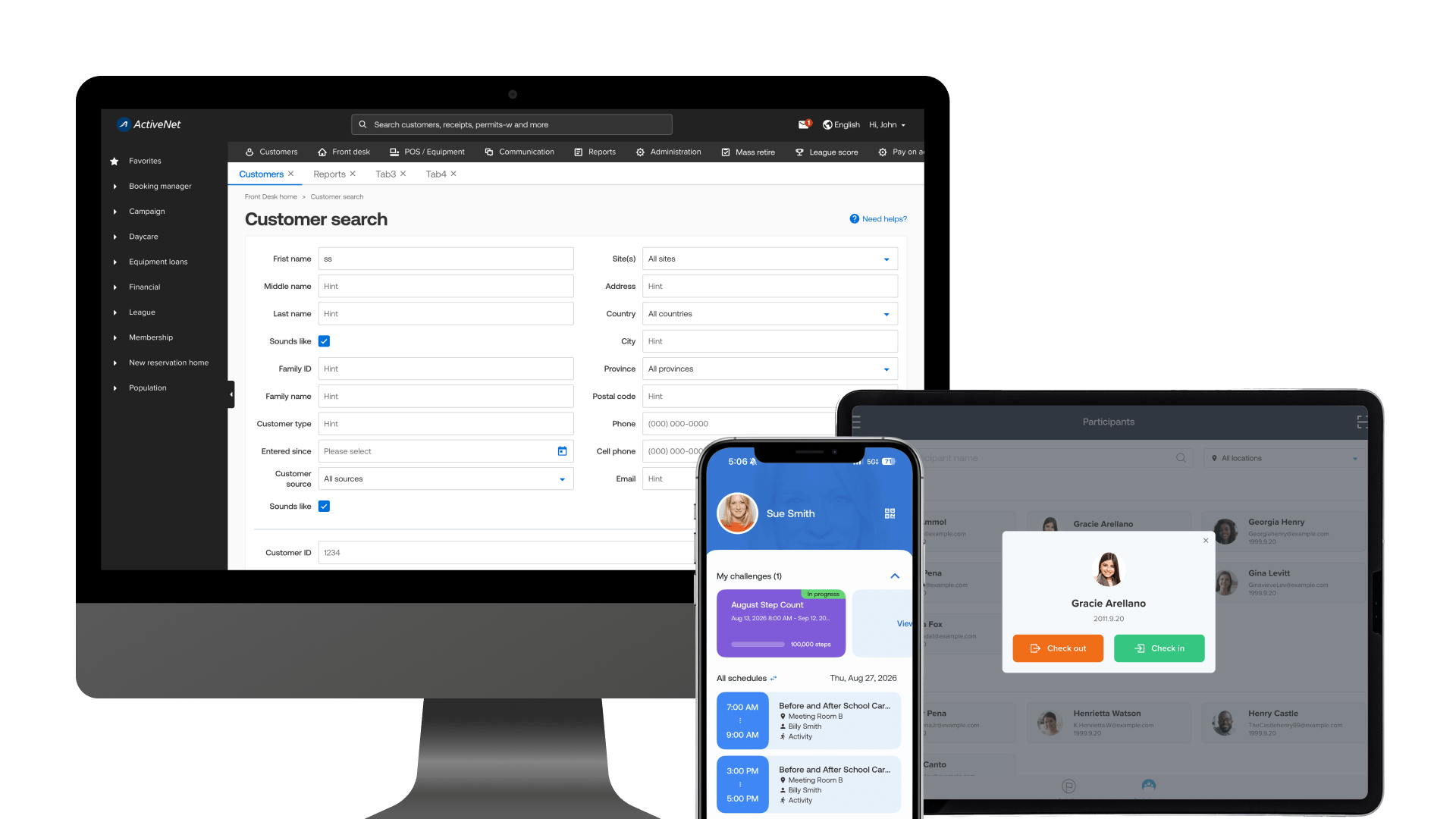 online,mobile,self-serve tools, captivate app, connect app and activenet