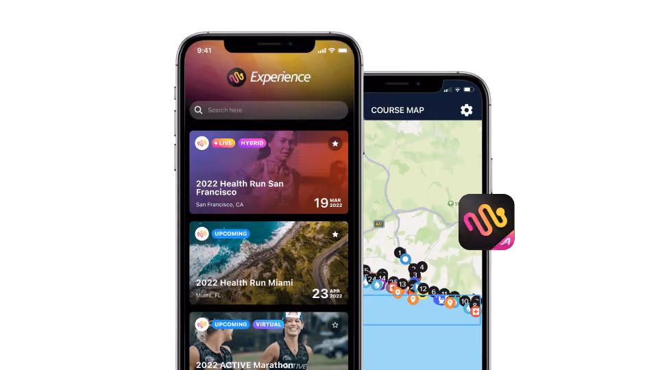 active experience app handles all race-day needs, screen