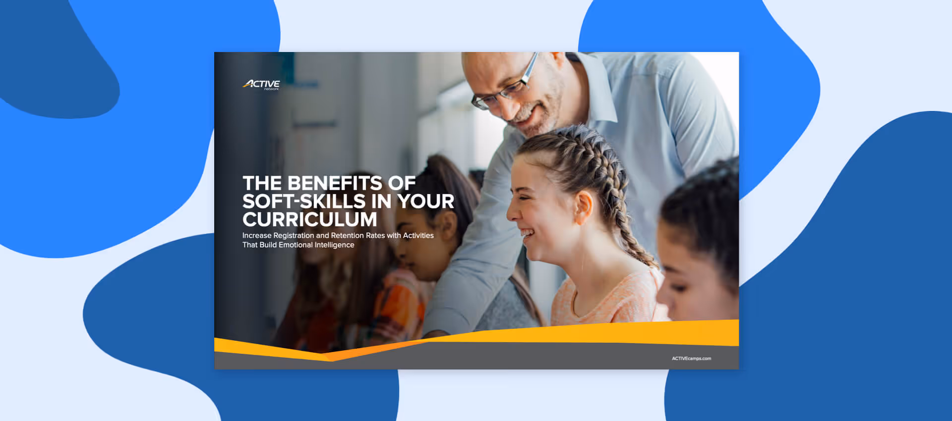 abstract graphic with the cover of the skills for scholarships download