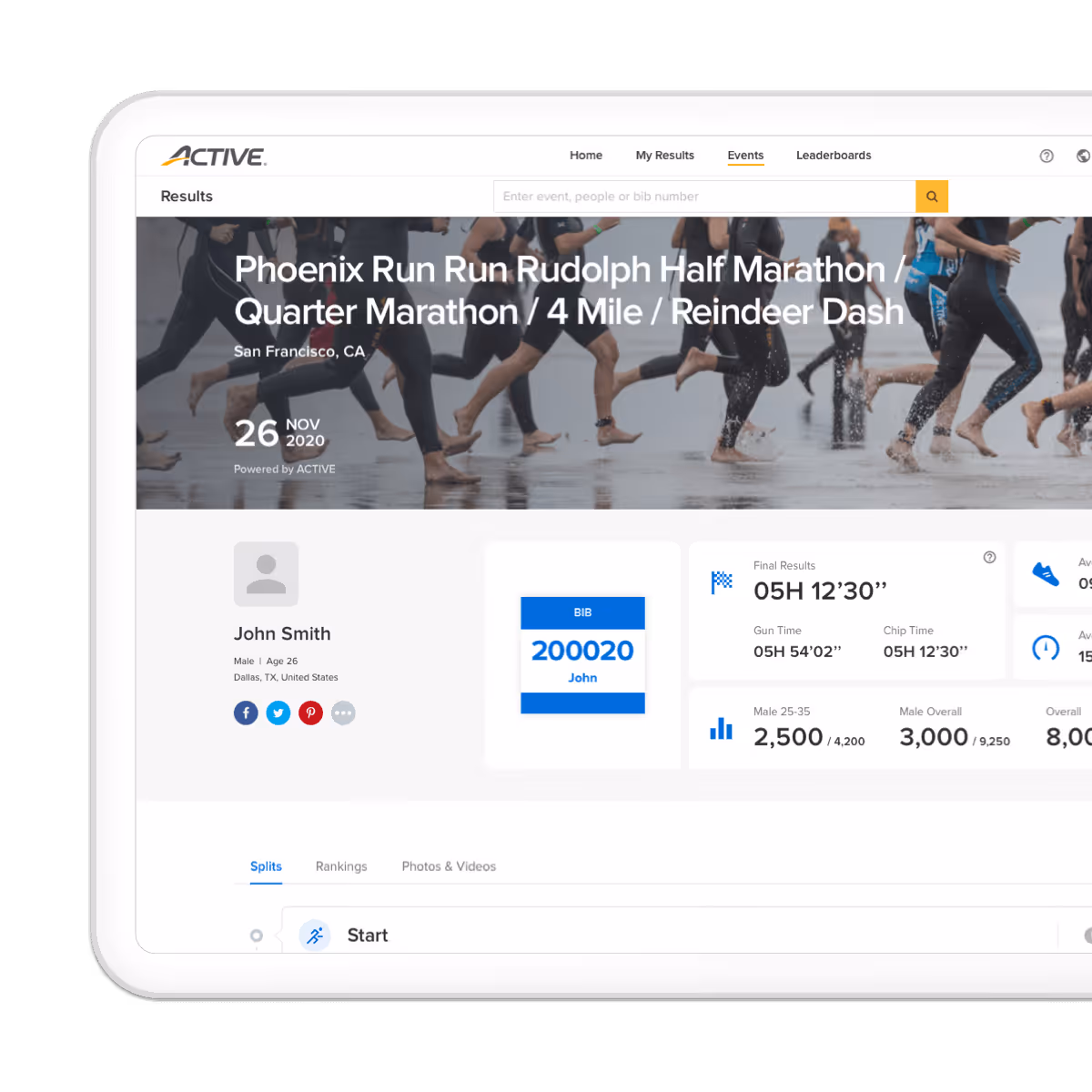 active results live results