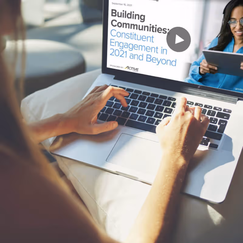 watching the building communities webinar on computer