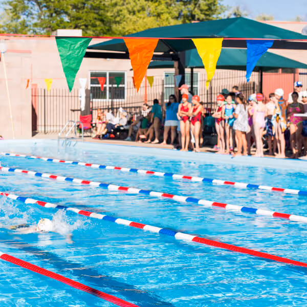 swim team watching swim meet