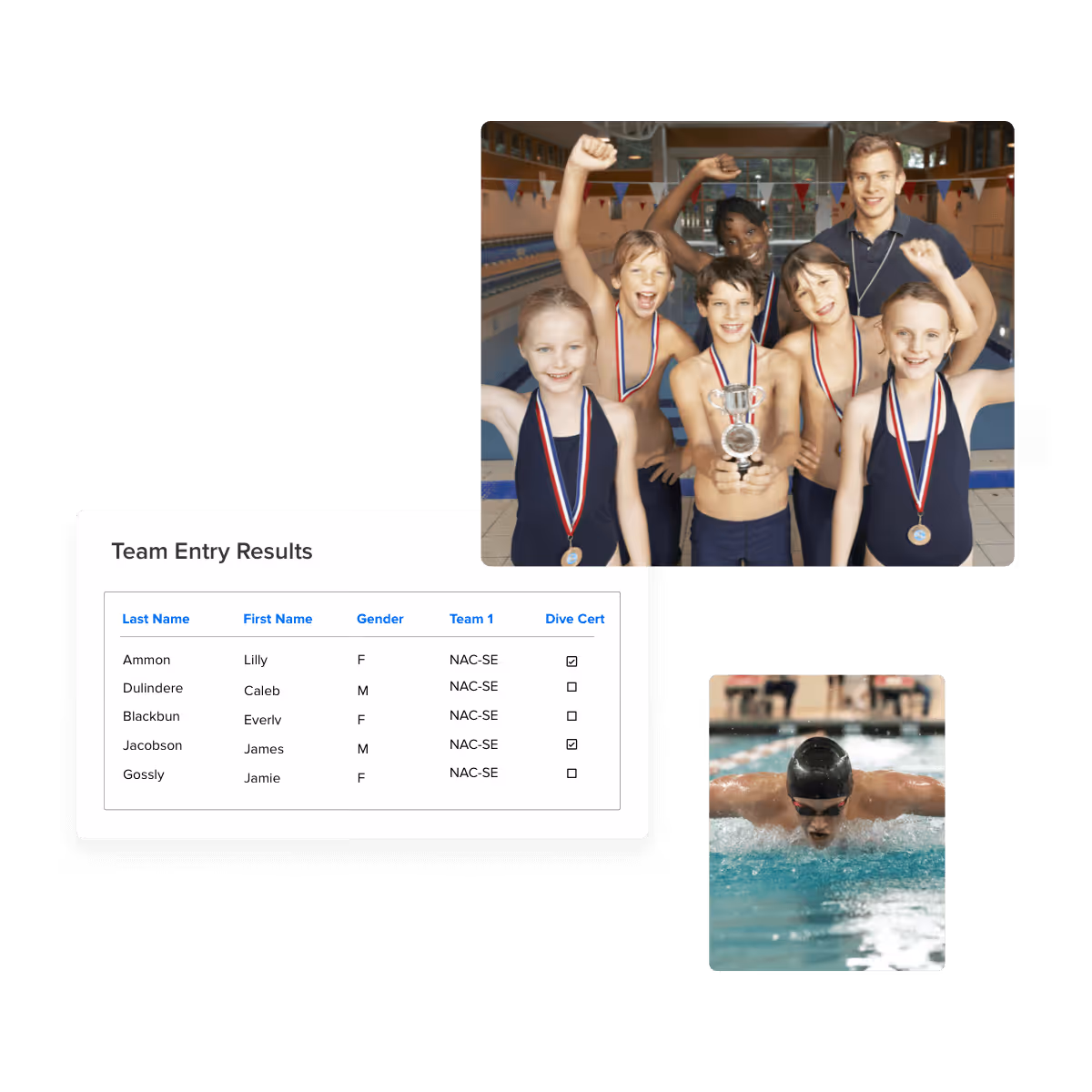 tracking swimmer times