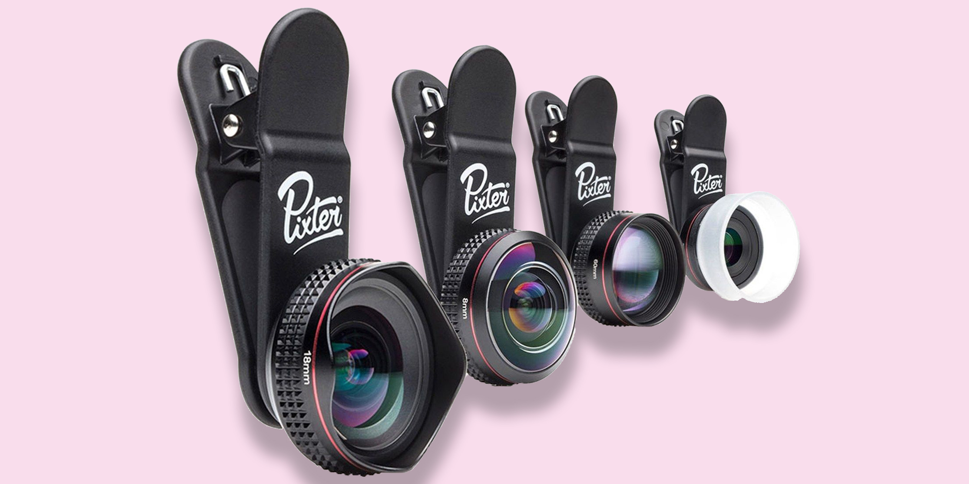 These are the main accessories Pixter is providing, to improve the quality of the smartphone's photographies.