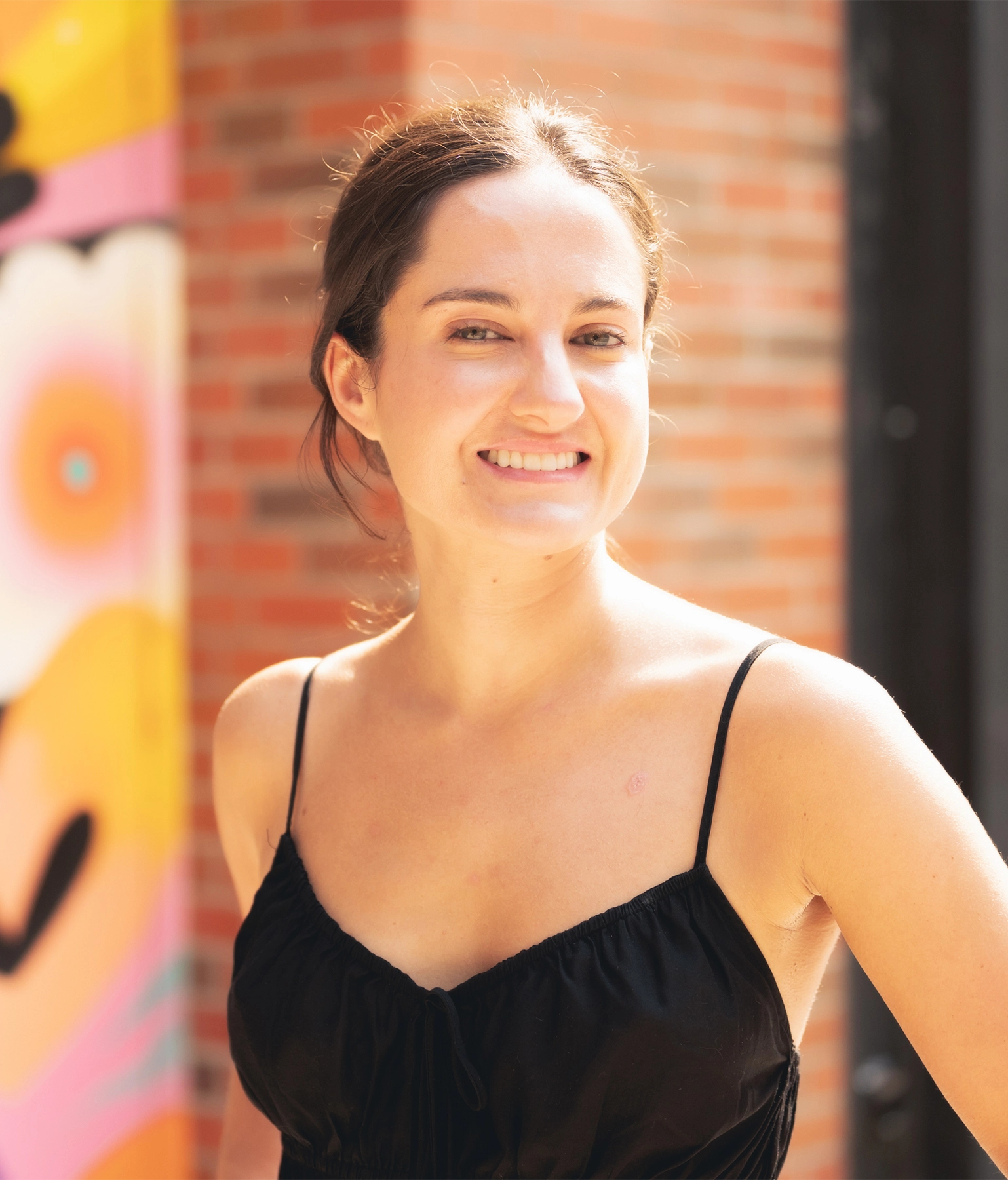 Photo of a patient getting her photo taken