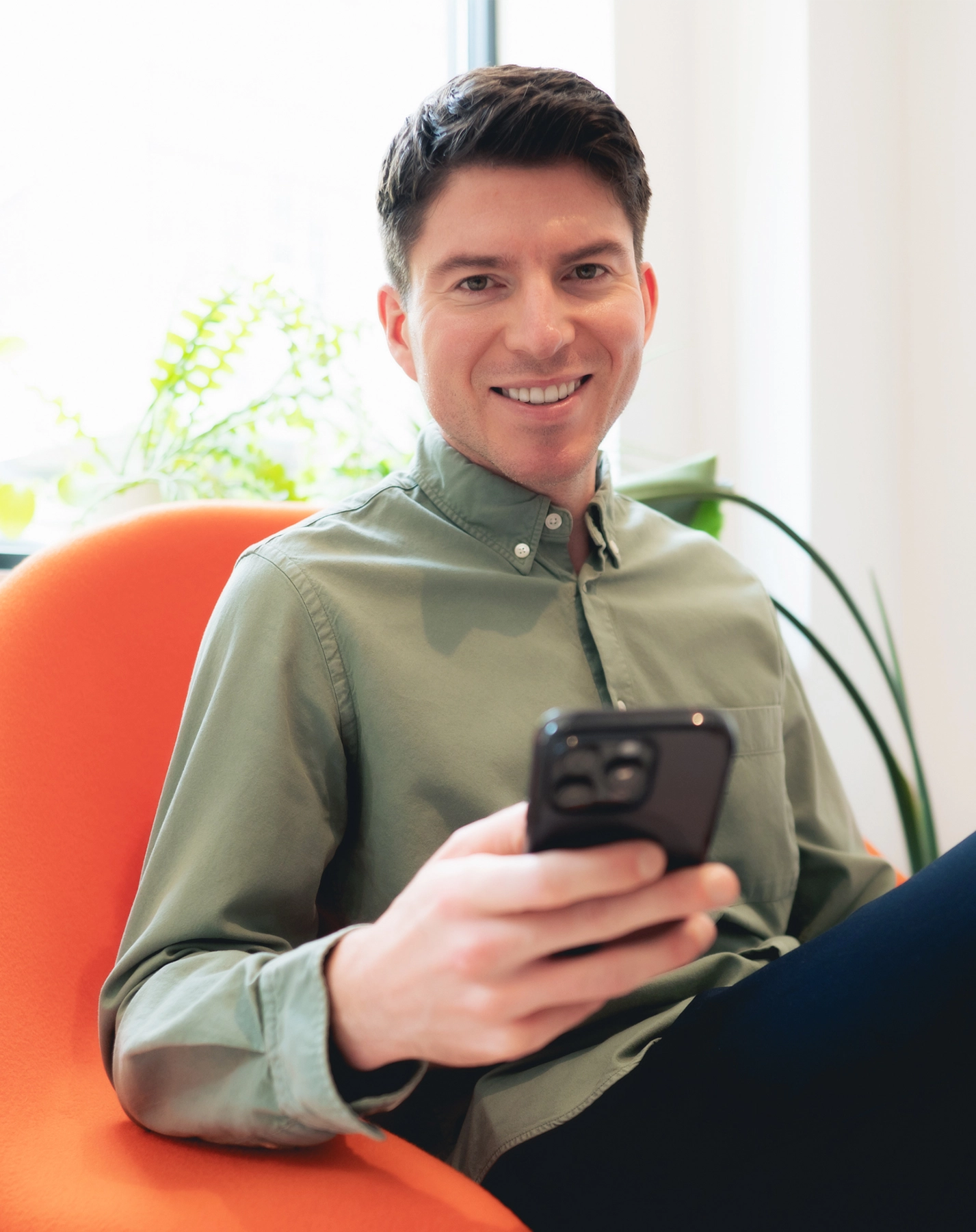 Photo of a patient getting her photo taken