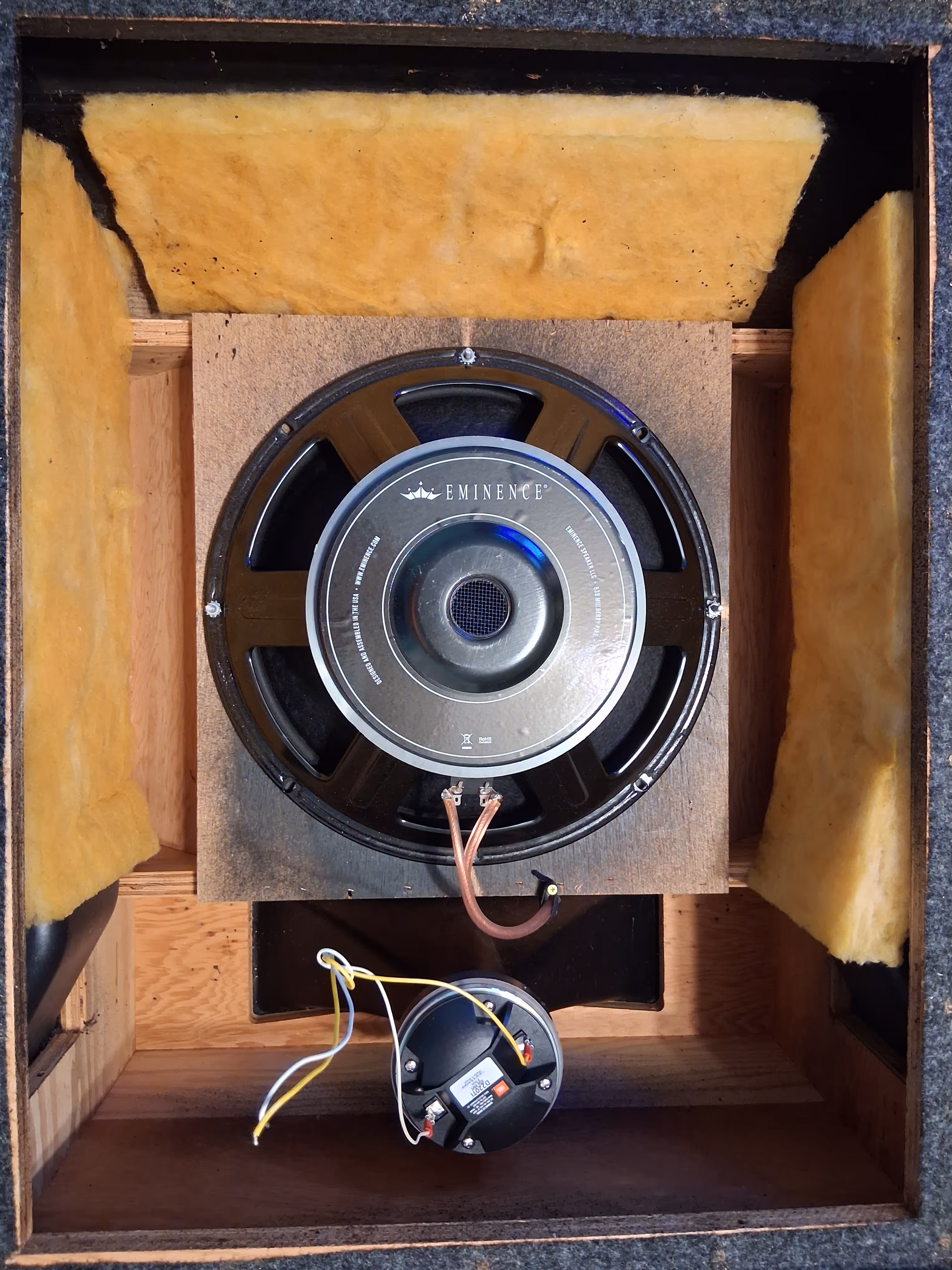 Professional PA speaker internal components used for live event sound in Brevard County