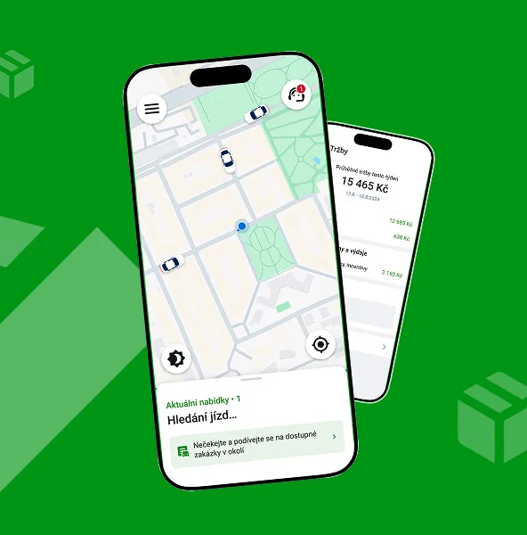 Person wearing a red hoodie with 'HOMIE' text and a round white mask showing a winking face, holding a smartphone displaying the Home Credit logo.