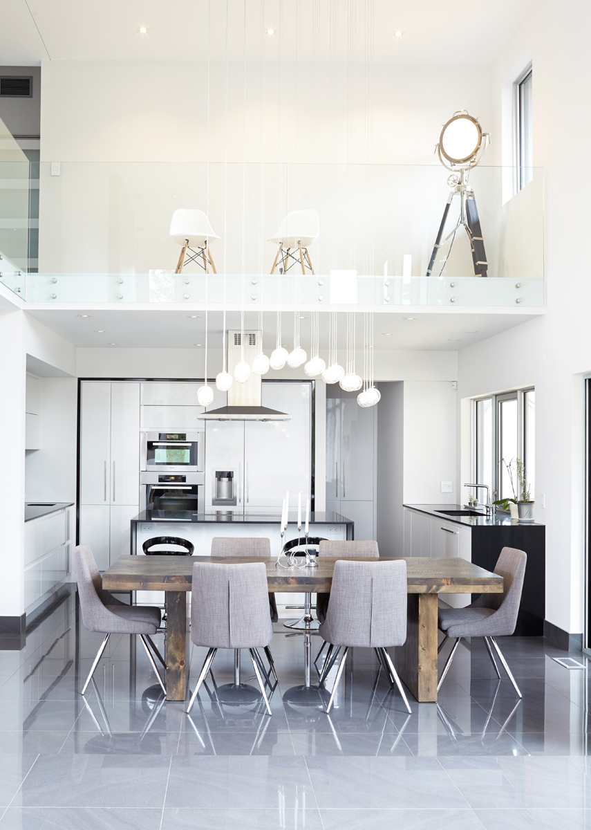 Contemporary Living kitchen renovation by M-Squared Contracting