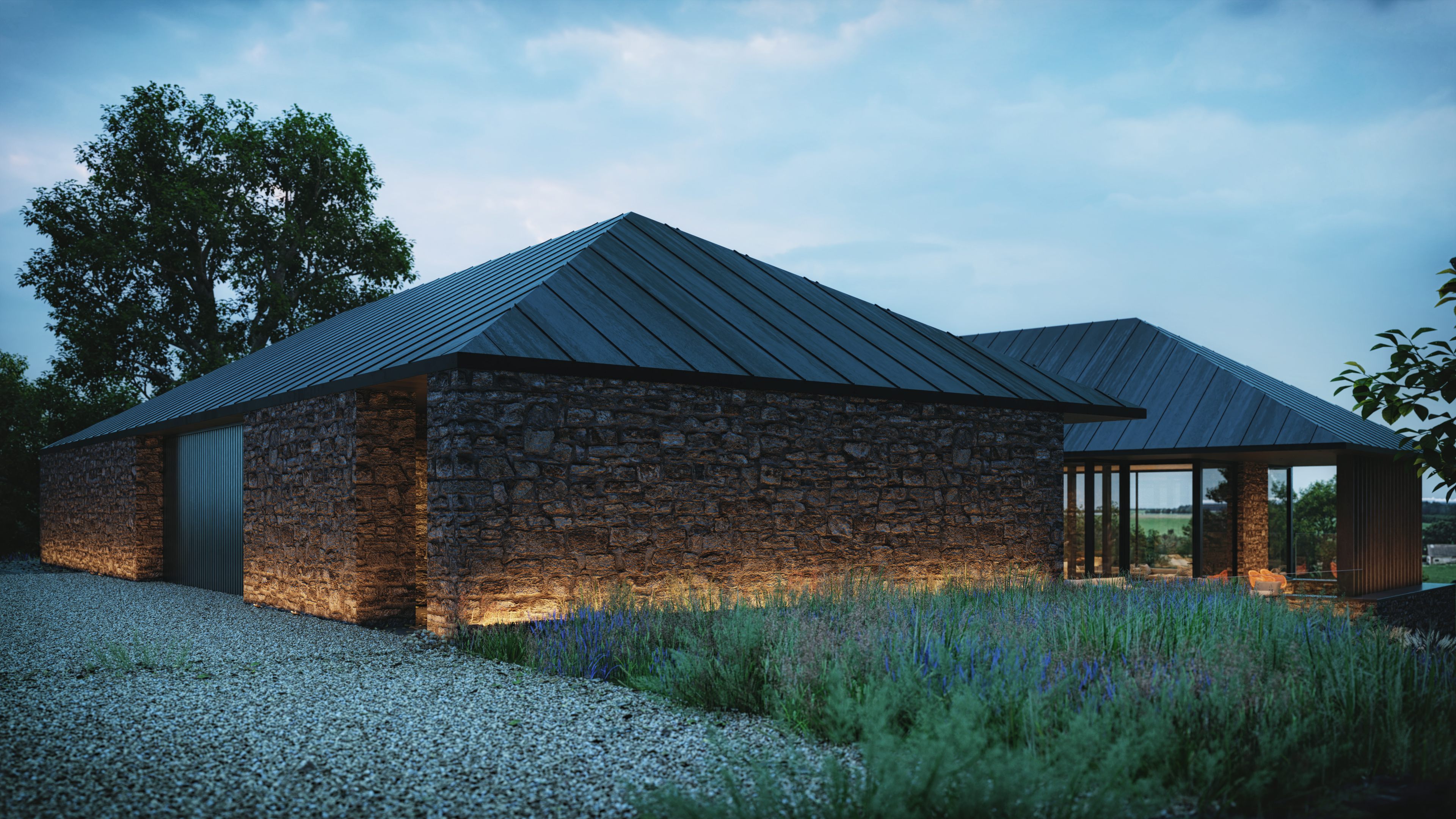 The Rock House, Cookstown – contemporary five-bedroom rural home by Farren Architects with open-plan living and panoramic views.