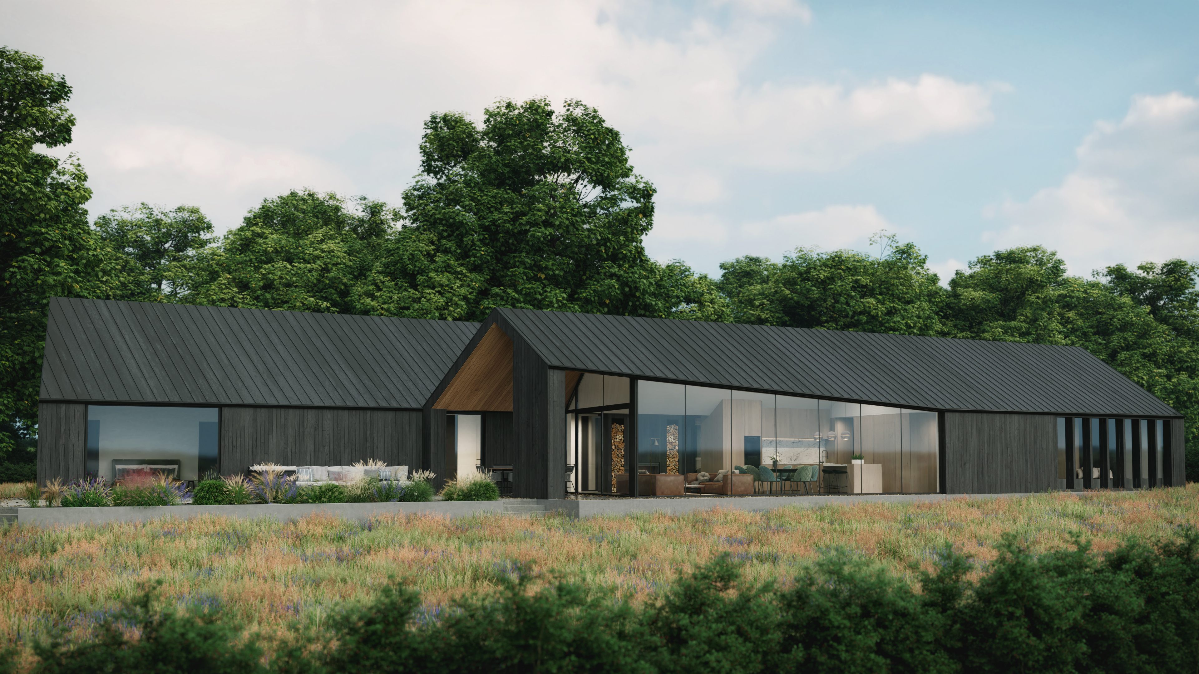 A render of Lough Eidin House, County Roscommon, by Farren Architects