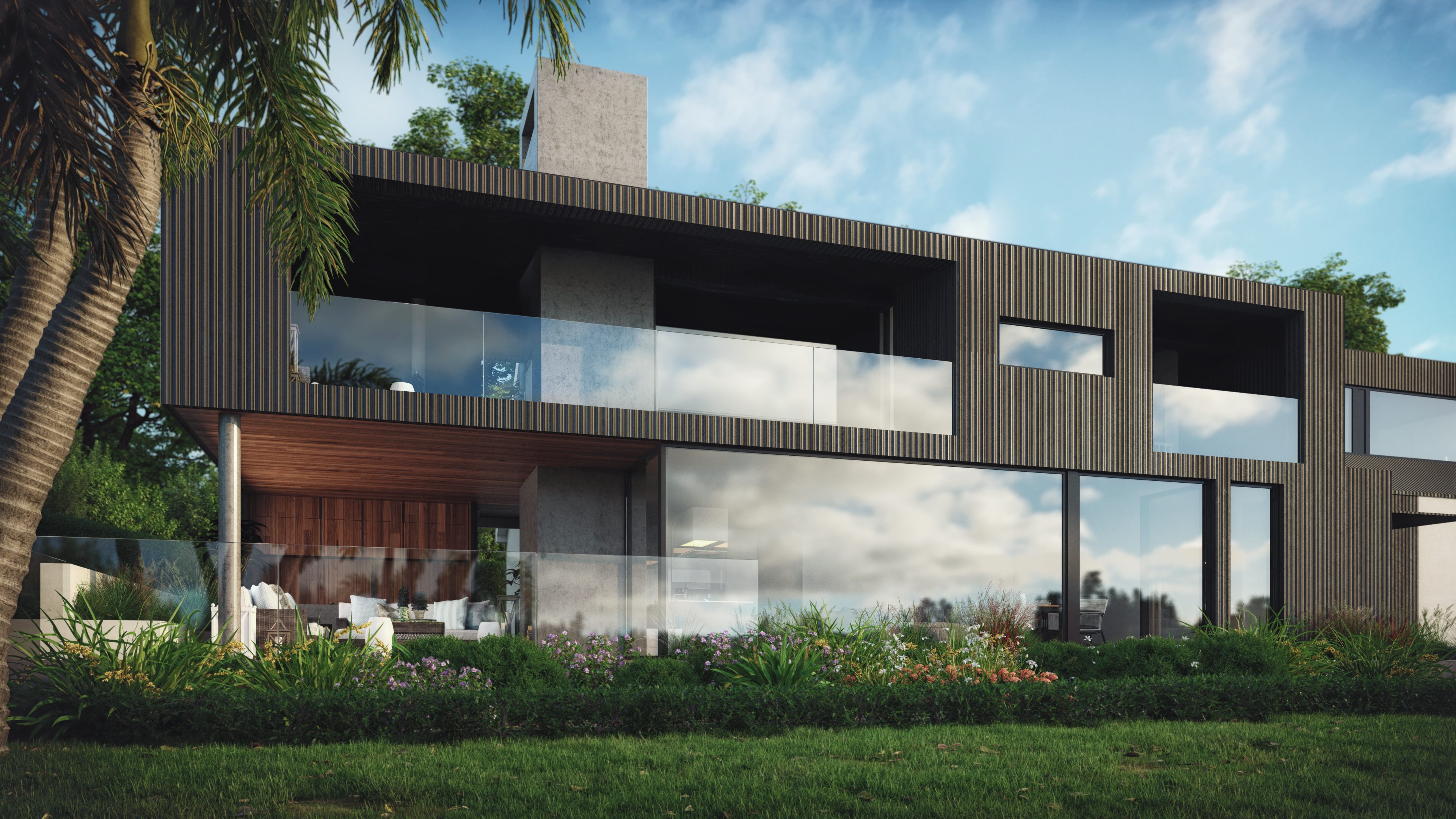 A render of Redcastle House Donegal by Farren Architects