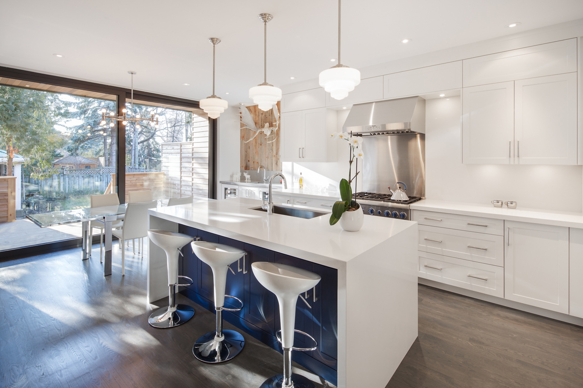 Sherwood Park: With creative design ideas, a clever use of space and an open mono beam staircase guiding you up to all levels, this grand and contemporary home now works well for a family of four and a love of entertaining
