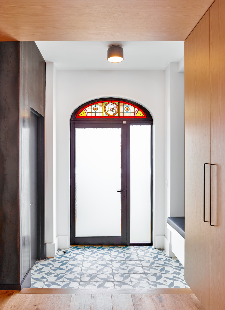 Roncesvalles Reno: Textures like exposed beams and geometric wild tiles give this home cool-kid elevation