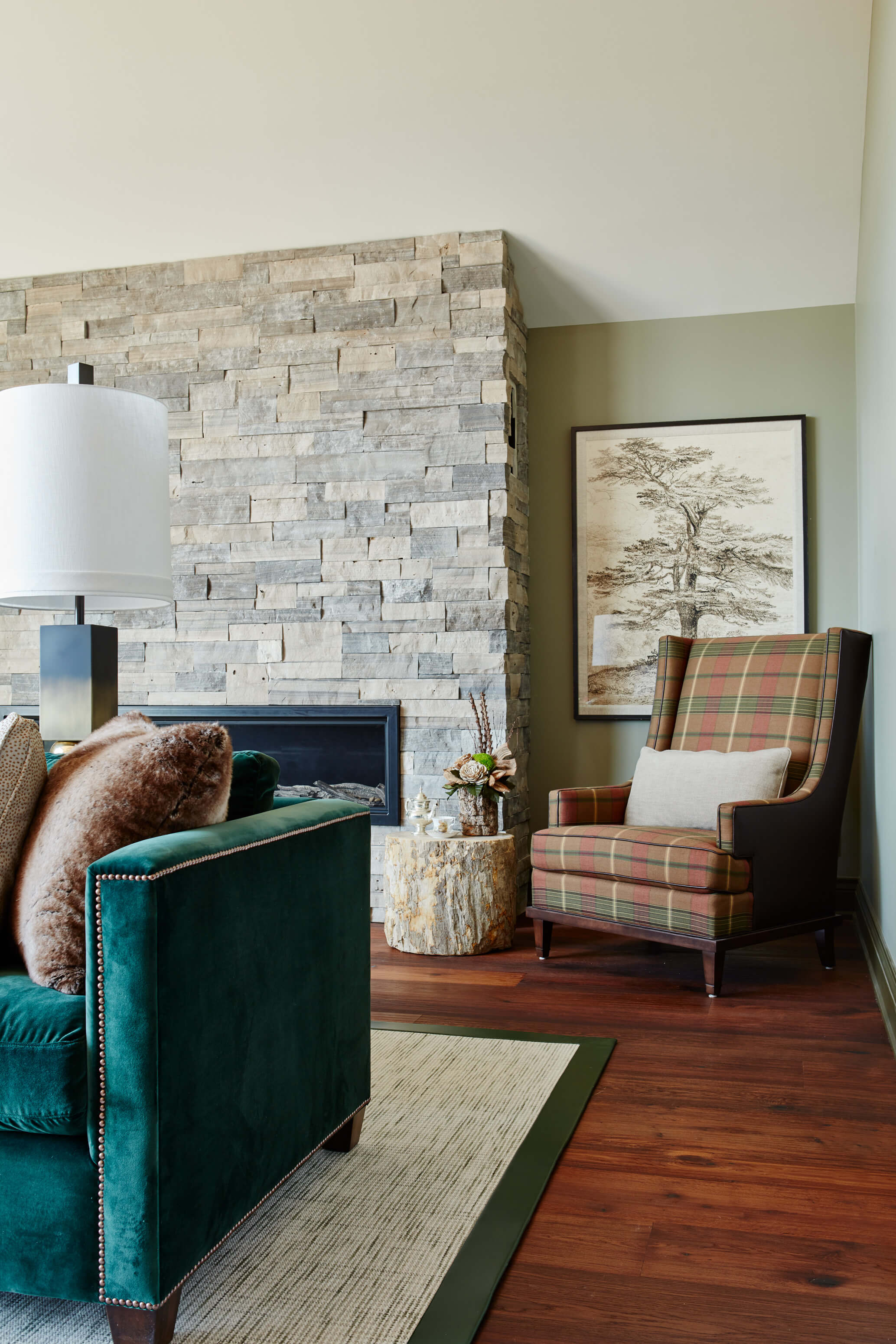 Country Retreat: Hand scraped wood flooring from Schotten & Hansen line the wide corridors and provide the ideal space for lounging