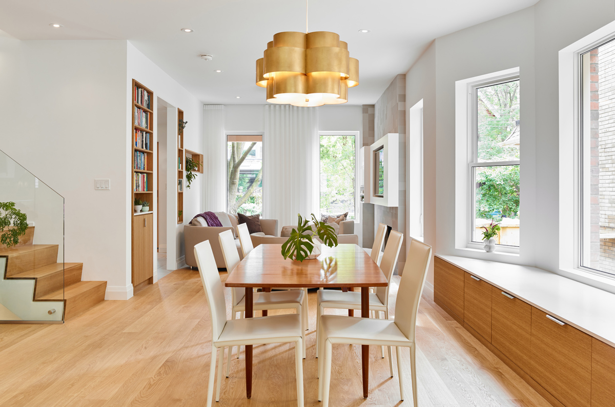 Awe-Inspiring Annex: The interior of the Edwardian-era home is given a modern palette and modern touches like generous closet space and a sleek, compact powder room