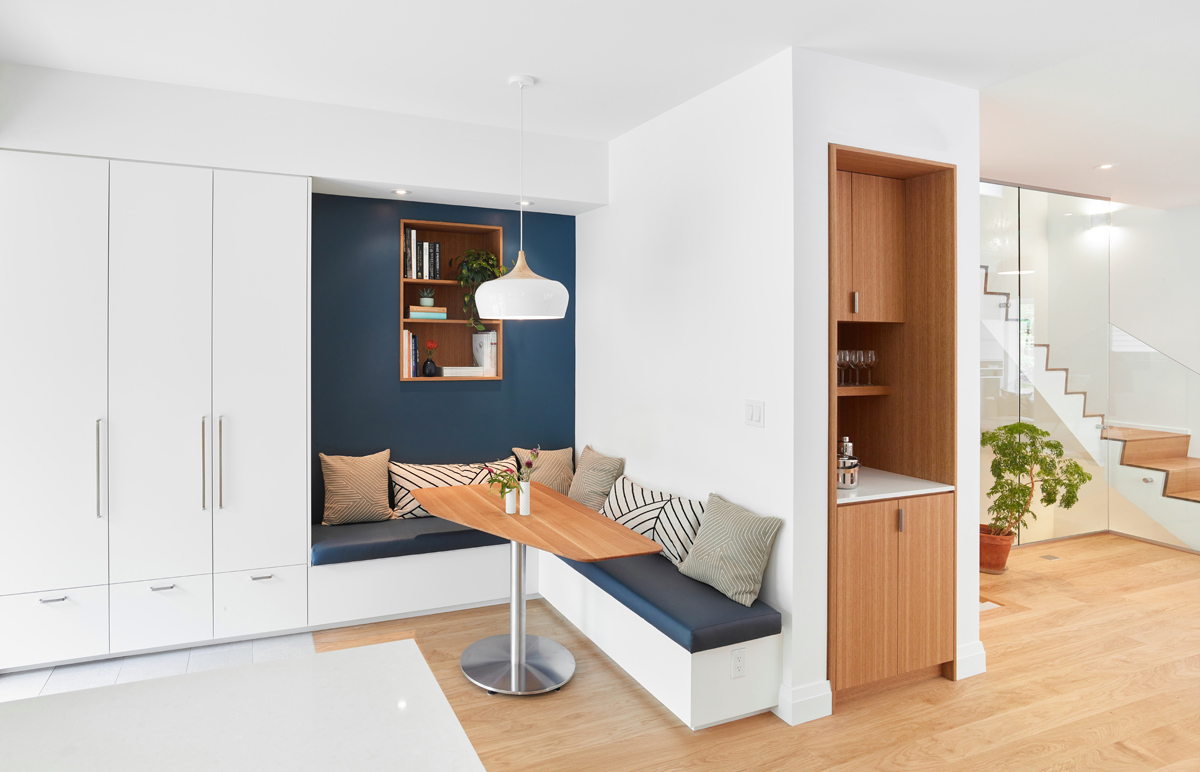 Awe-Inspiring Annex: Open shelves that allow visitors a sneak peak into the living space beyond
