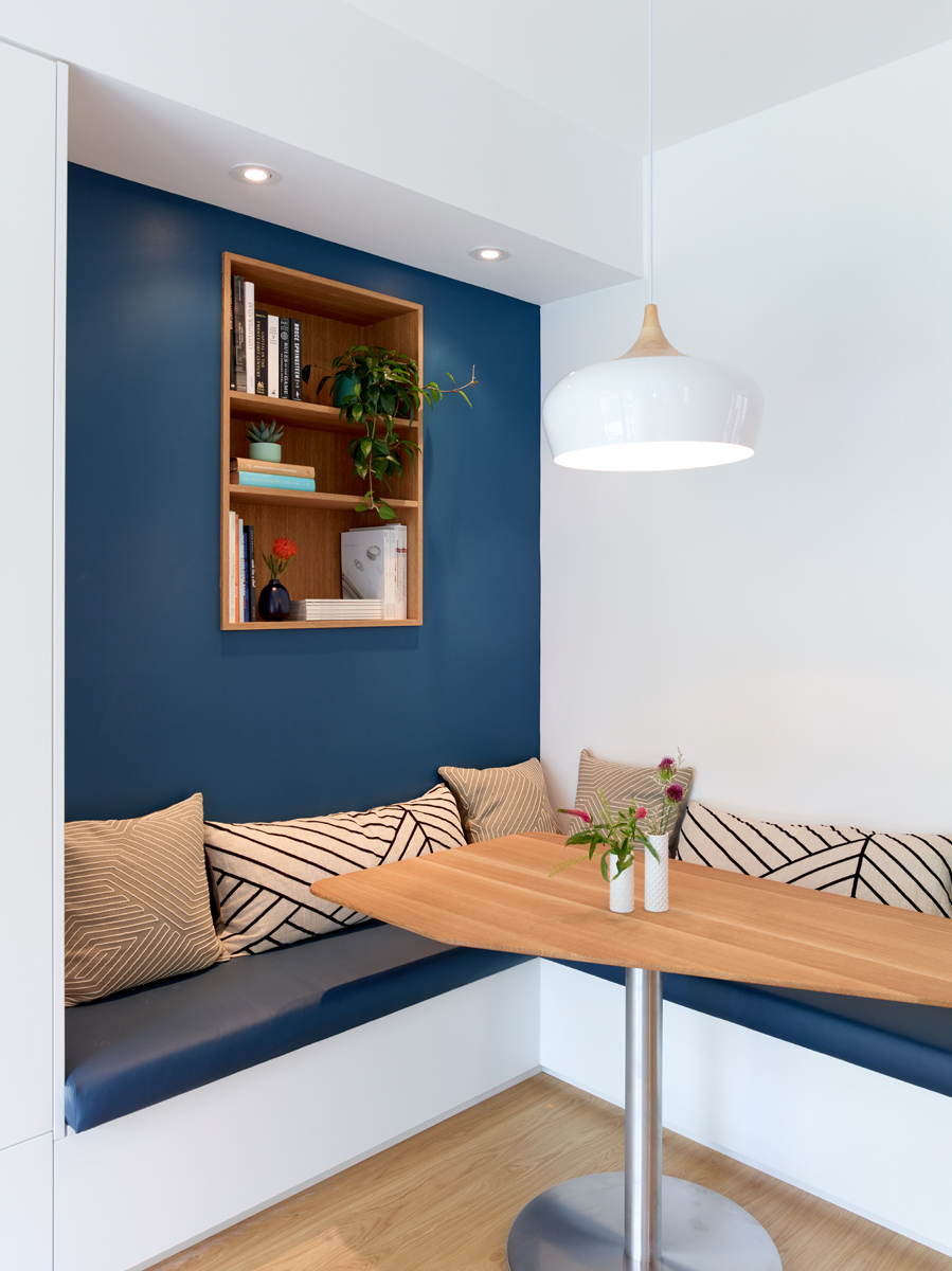 Awe-Inspiring Annex: The main living room at the front of the house is bright and airy, centred around a wood-burning fireplace and a floating media/TV unit