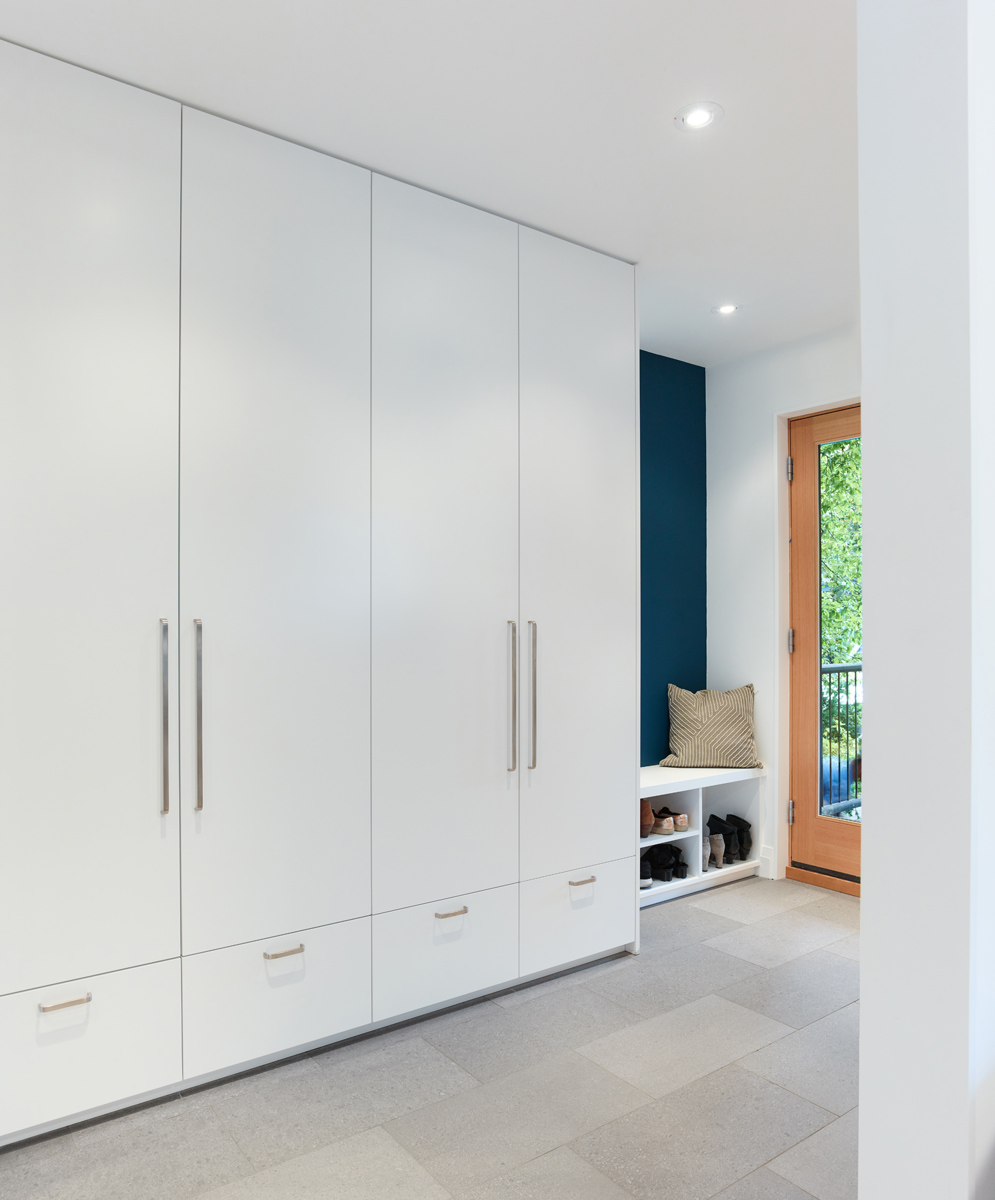 Awe-Inspiring Annex: Lastly, the wood-clad master bedroom features a breezy, re-constructed bay window with views overlooking the yard and onto the mature surrounding trees