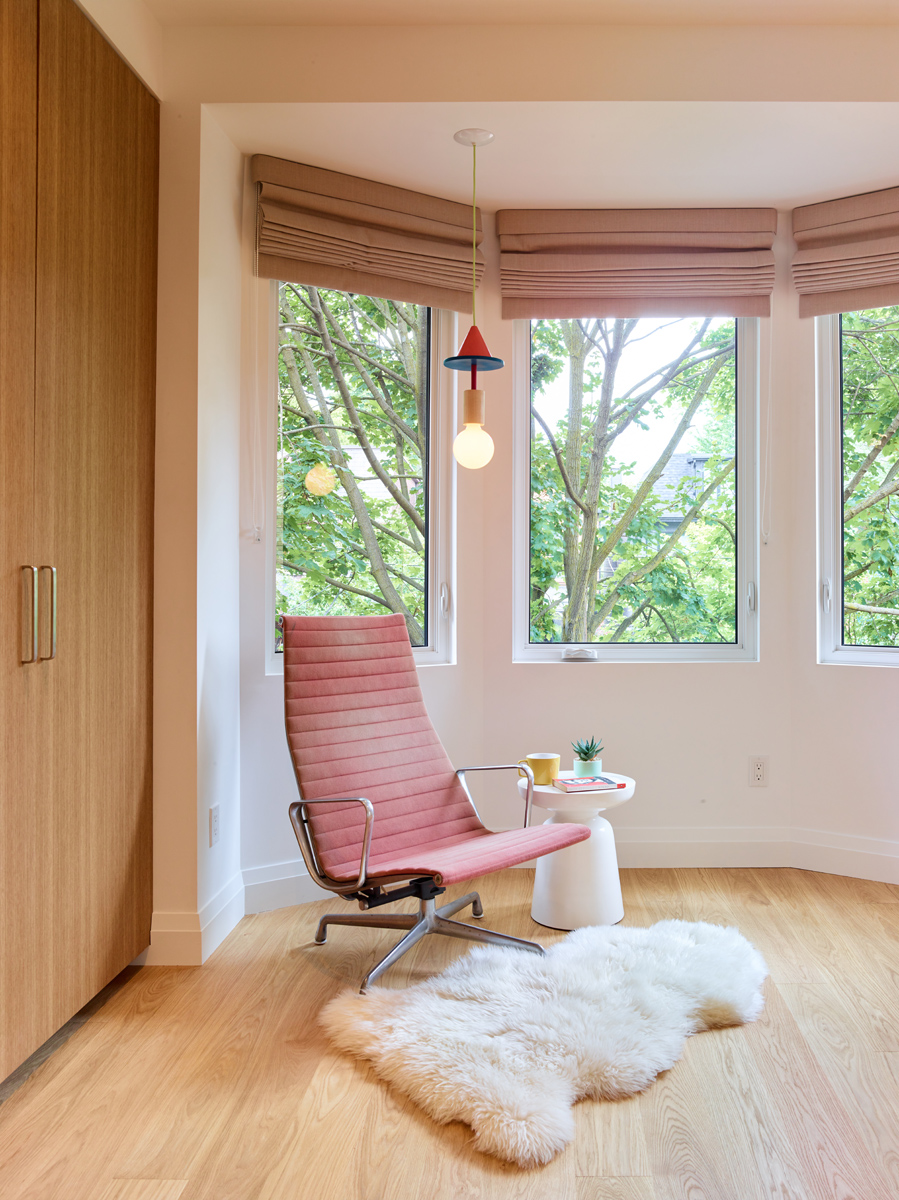 Awe-Inspiring Annex: The front foyer offers generous amounts of closet space and an inset bench by the front door that provides space for shoe storage