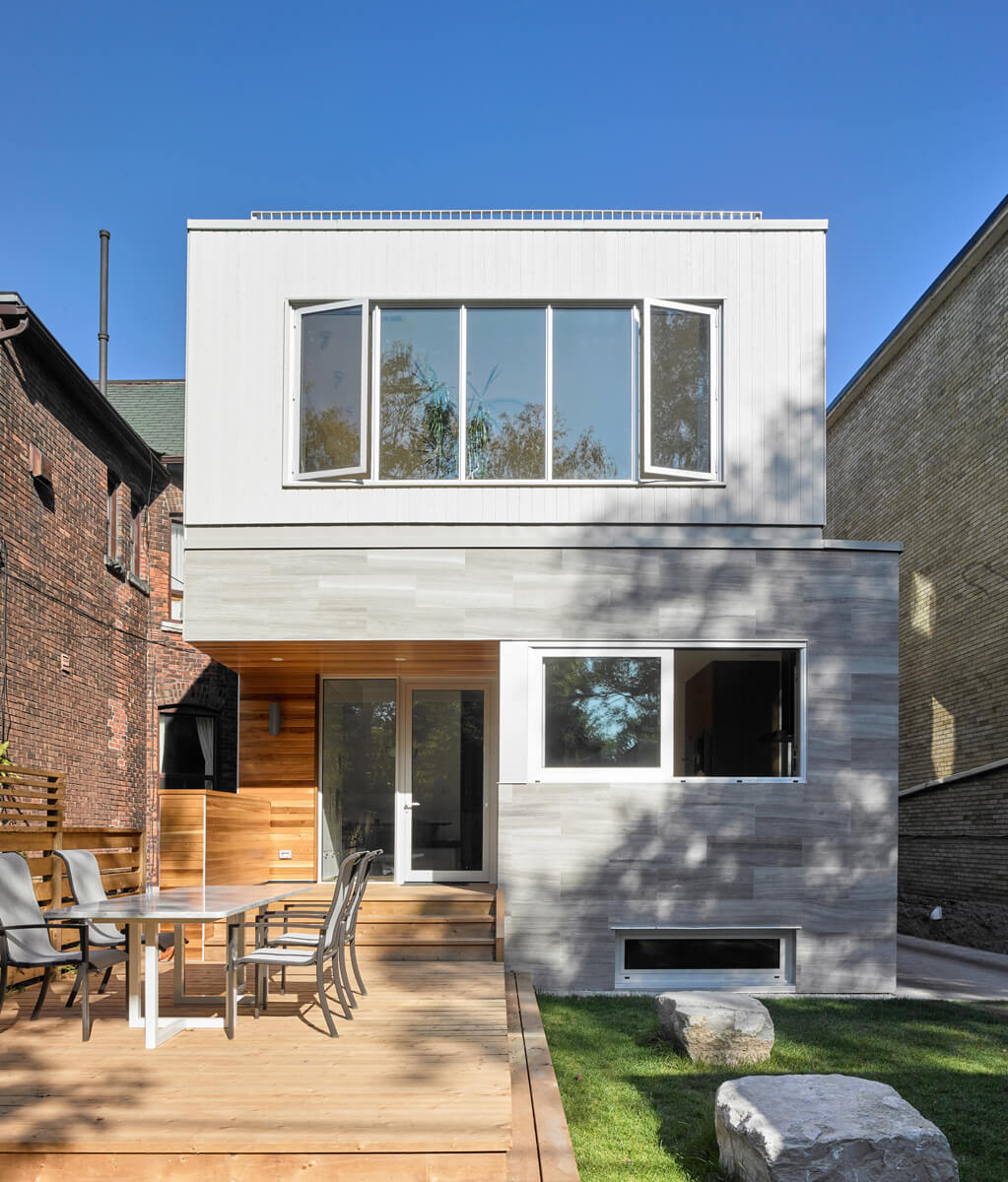 Awe-Inspiring Annex: The interior of the Edwardian-era home is given a modern palette and modern touches like generous closet space and a sleek, compact powder room