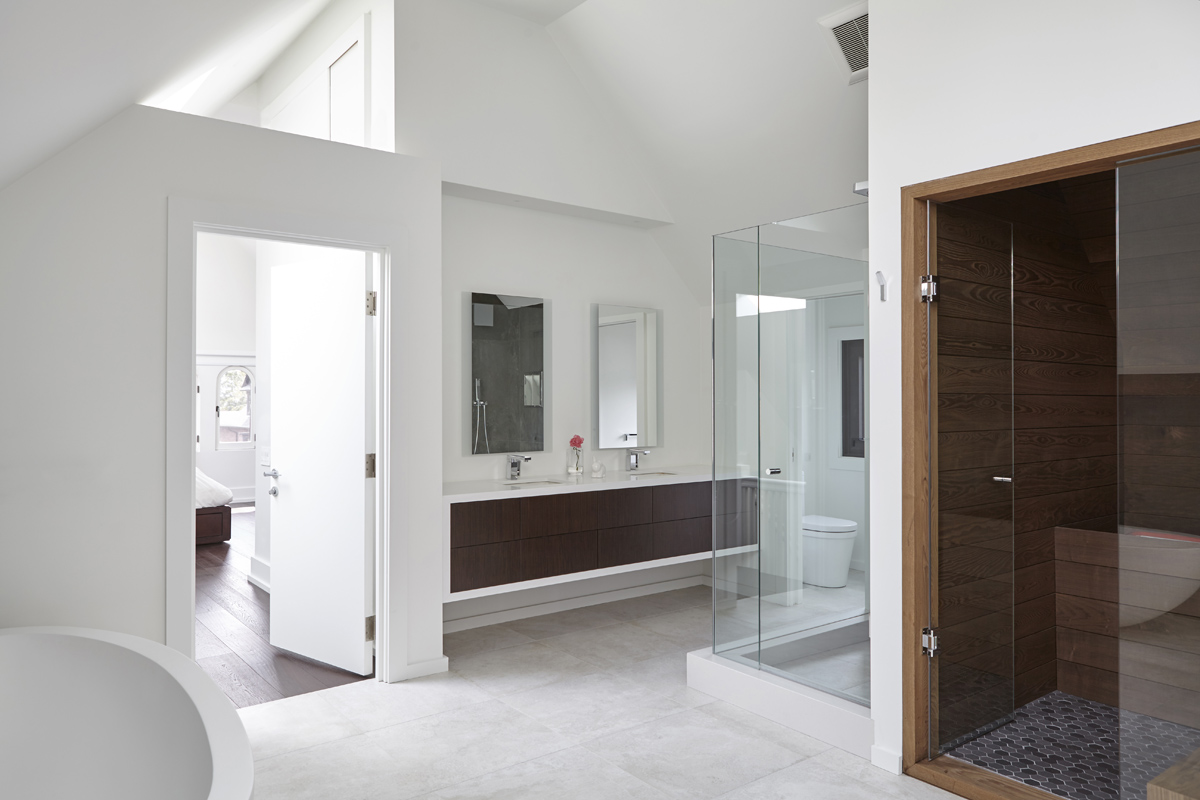 Summerhill Standout: The front half remained traditional while the back of the home was completely opened up and styled in a very modern aesthetic complete with huge windows, oversized skylights, custom exterior metal panels, and natural thermally…