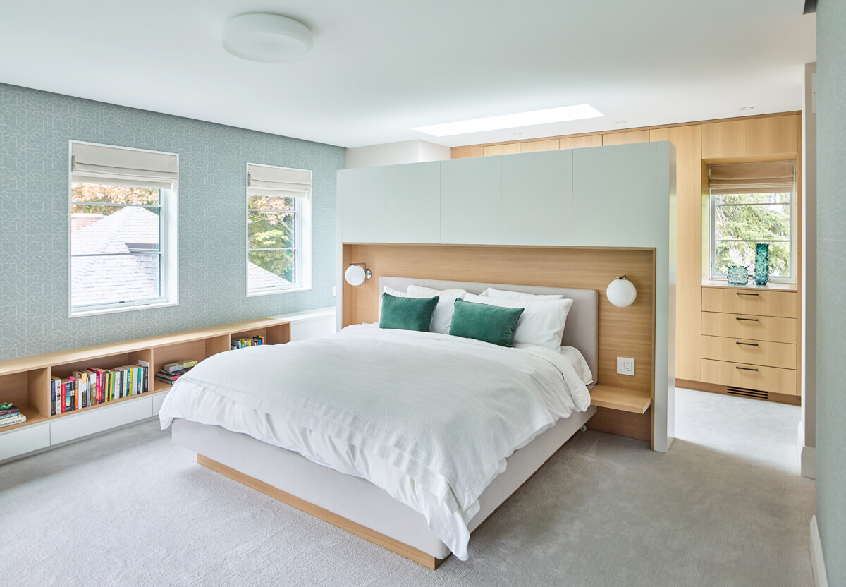 Beautiful Baby Point: The rear 2-storey addition is blended seamlessly with the existing home, revealing a new master suite bedroom and sleek ensuite with bold blue tiling