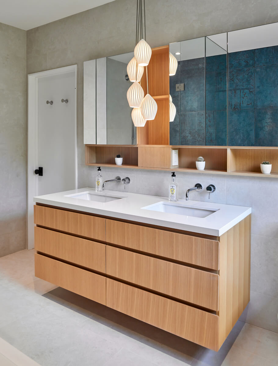 Beautiful Baby Point: The rear 2-storey addition is blended seamlessly with the existing home, revealing a new master suite bedroom and sleek ensuite with bold blue tiling