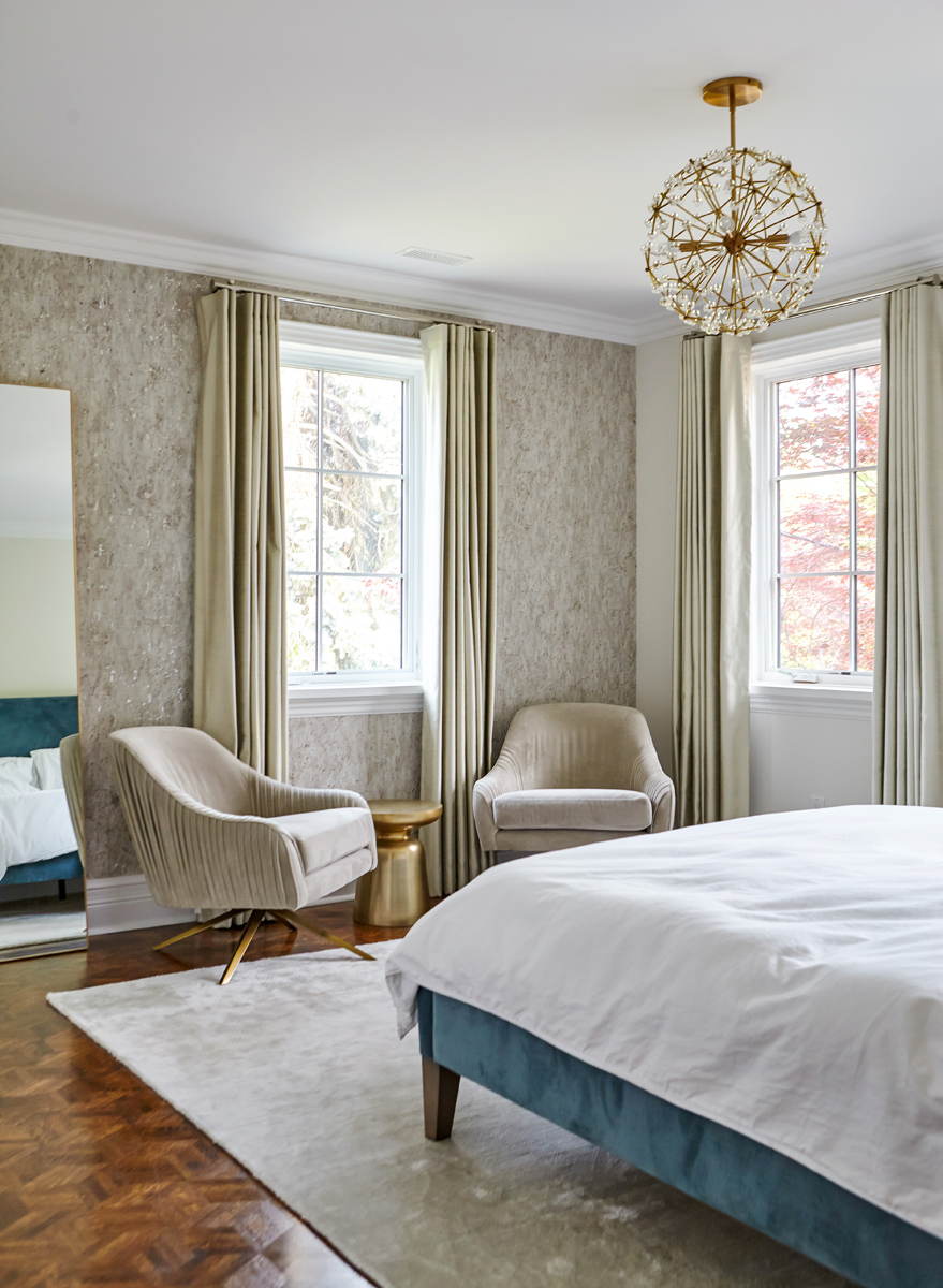 Beautiful Baby Point: The rear 2-storey addition is blended seamlessly with the existing home, revealing a new master suite bedroom and sleek ensuite with bold blue tiling