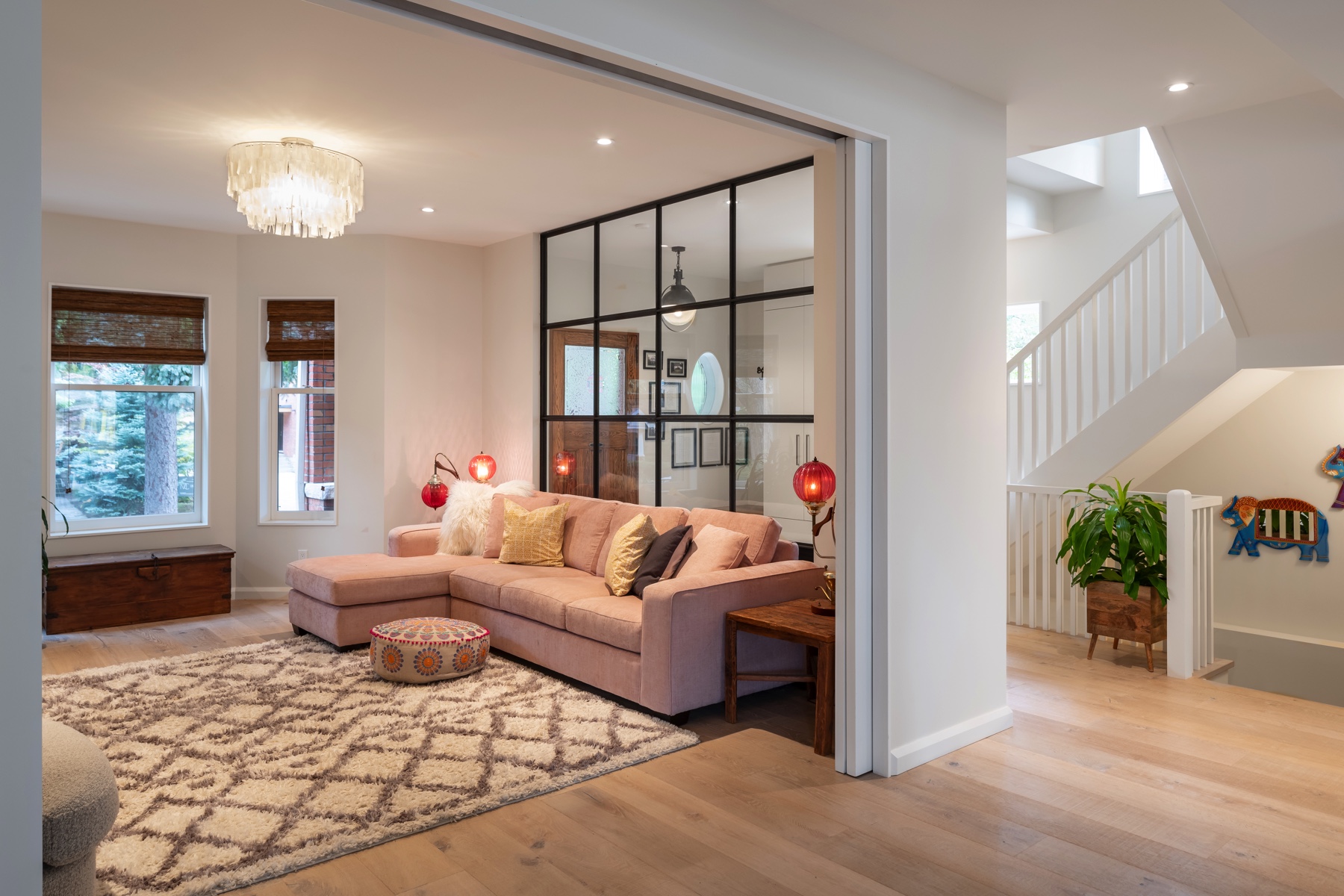 Dufferin Grove: A soft inviting palate permeates the home but is juxtaposed with punches of colour, pattern and texture