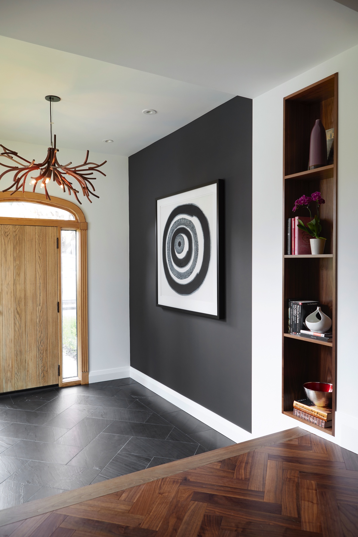 Islington Village: The emphasis on wood detailing continues with Pella fir windows framing a full view of the canopy of trees that hang over the golf course and back of the house