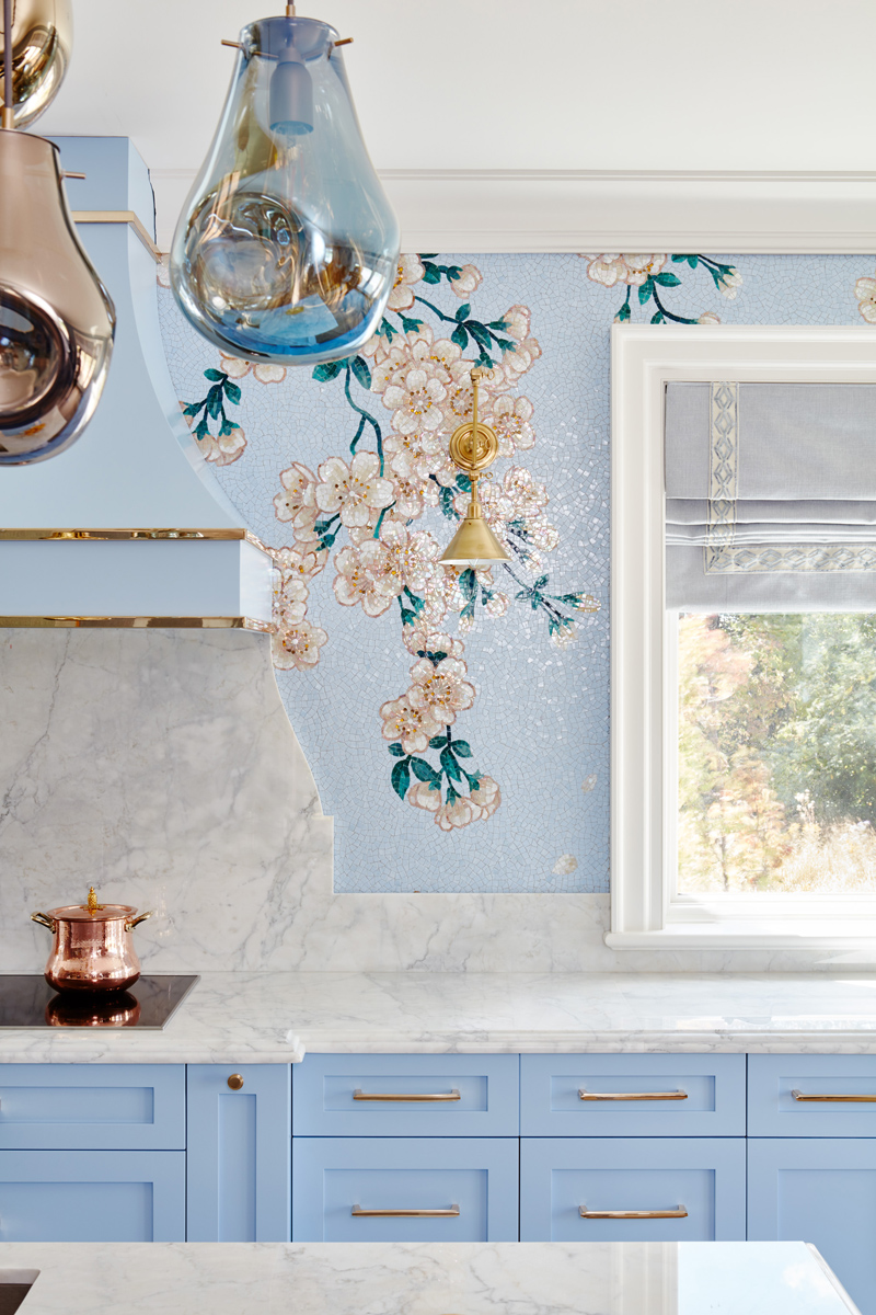 Manor Estate: The neutral silvery grey base colour palette is wonderfully punctuated by variations of bold blue, from powder to robin's egg, marine and royal