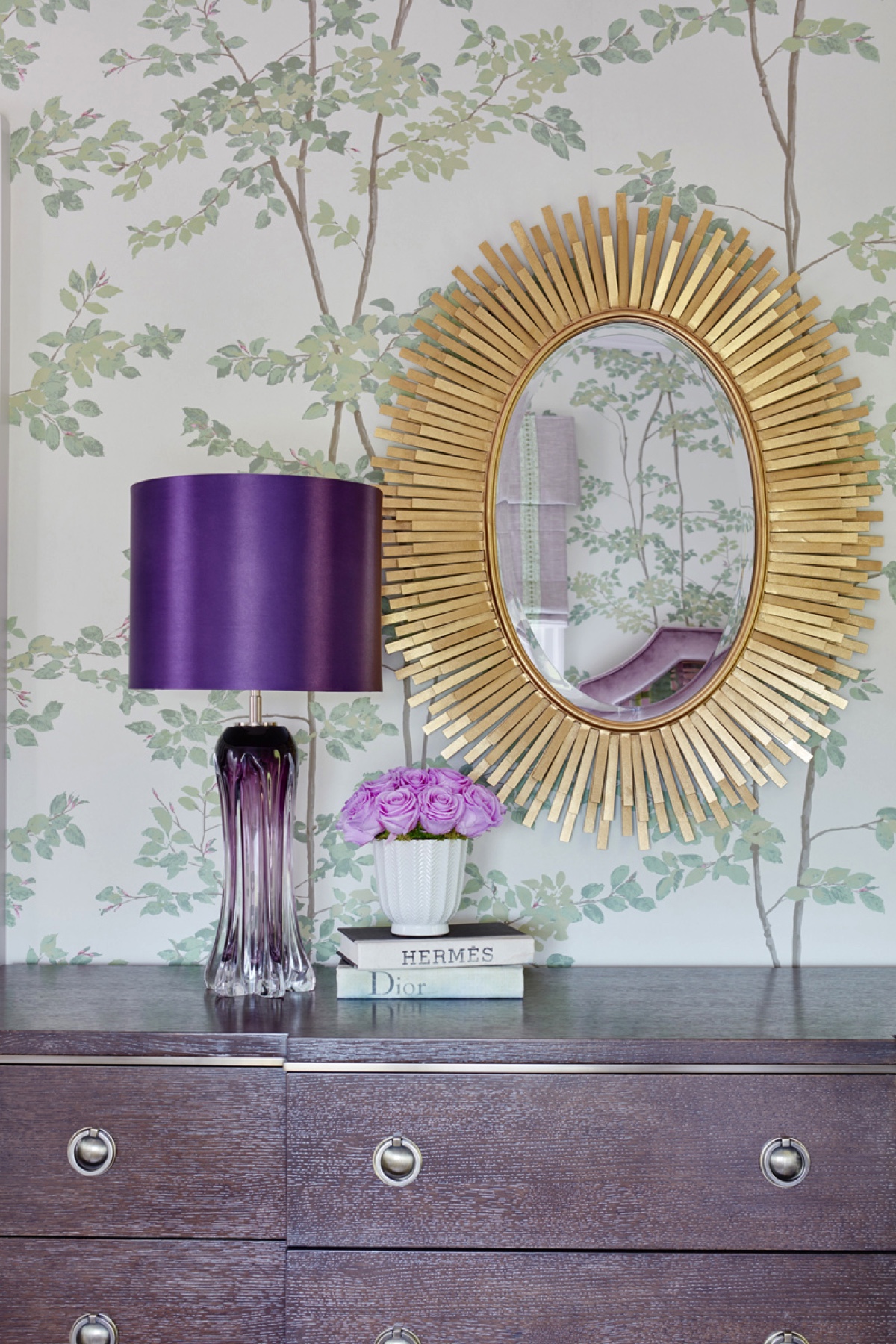 Manor Estate: The opulent first-floor powder room with gold-tiled mosaic mural is a visual feast
