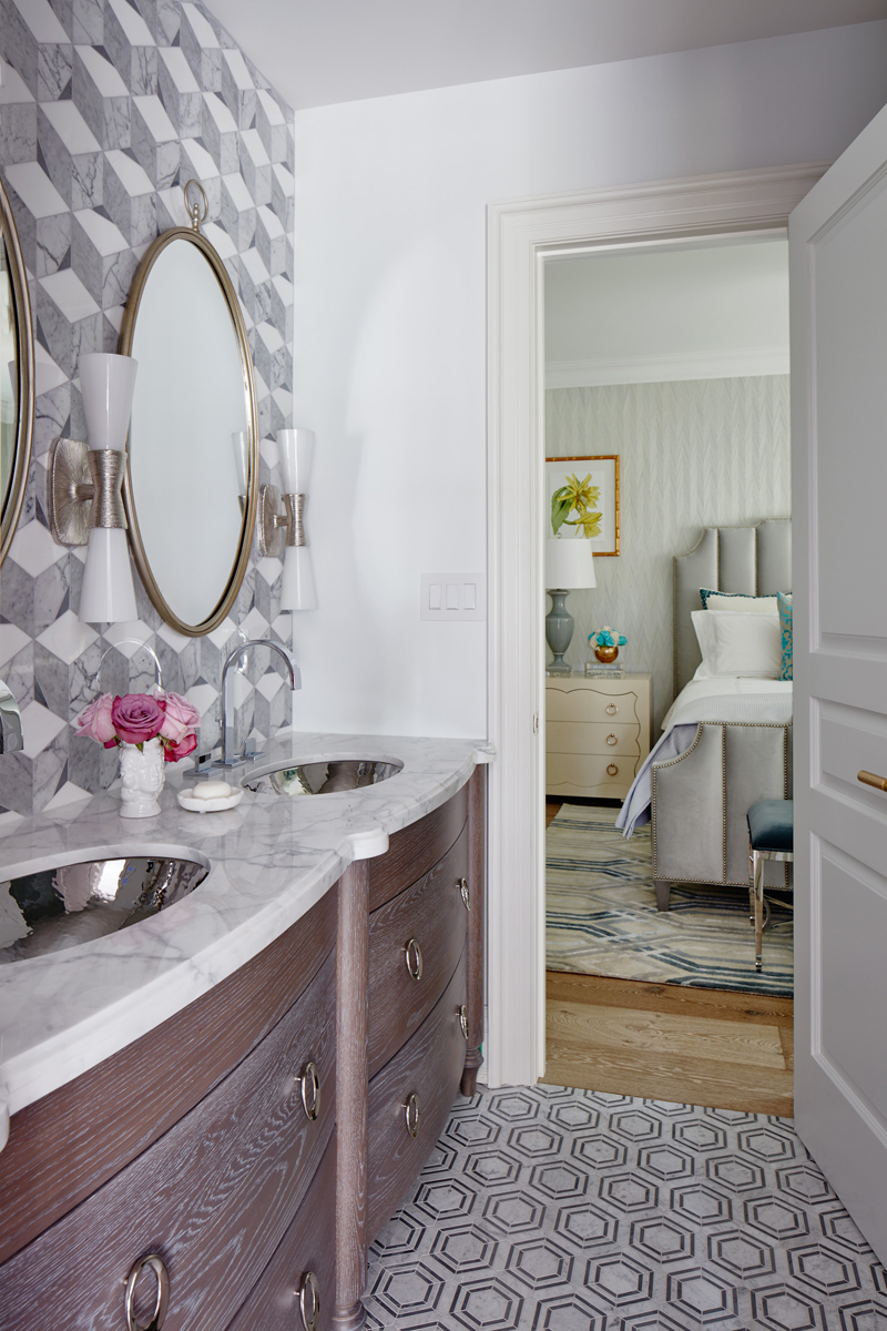 Manor Estate: The neutral silvery grey base colour palette is wonderfully punctuated by variations of bold blue, from powder to robin's egg, marine and royal