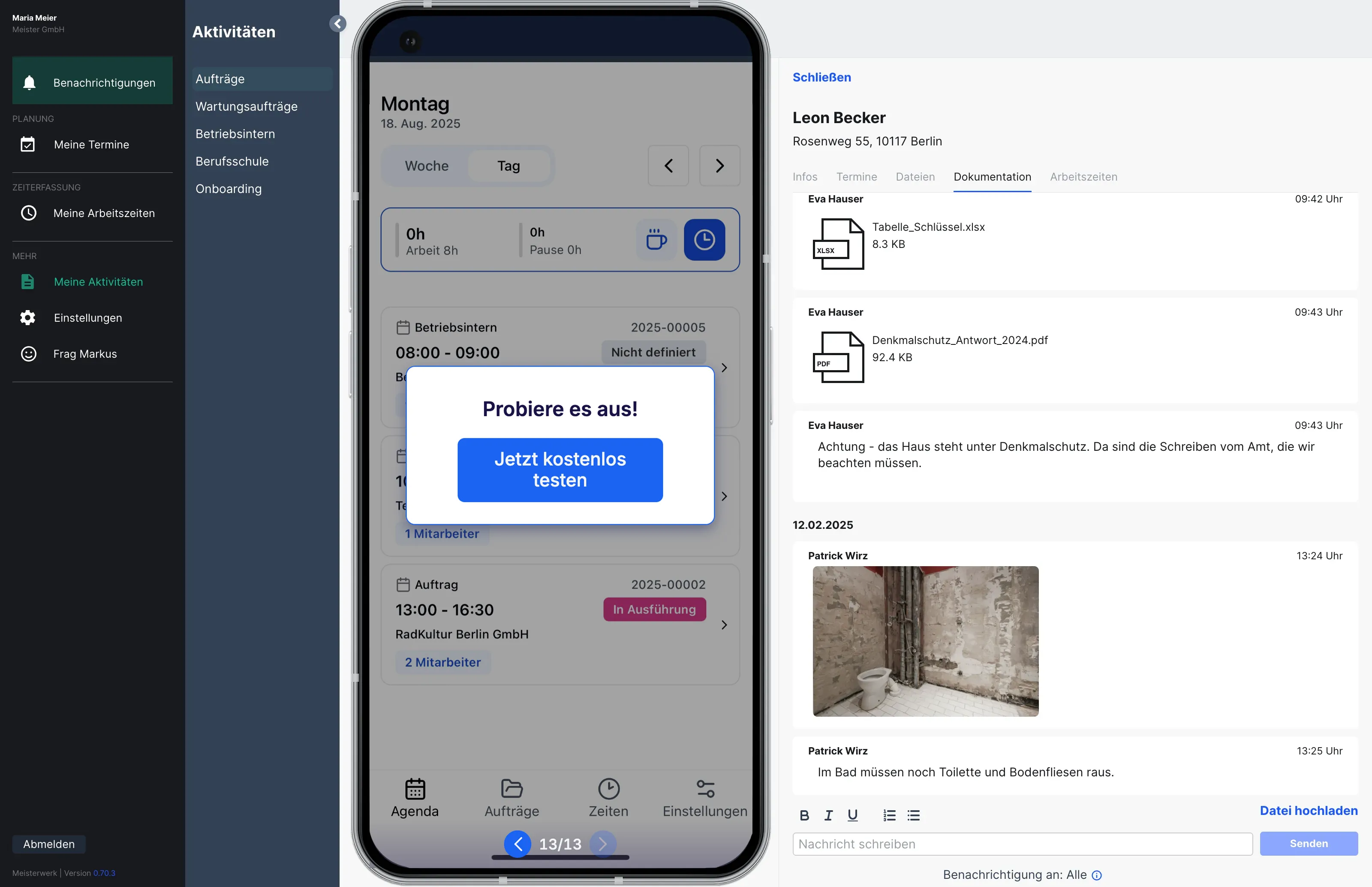 Meisterwerk App Mobile