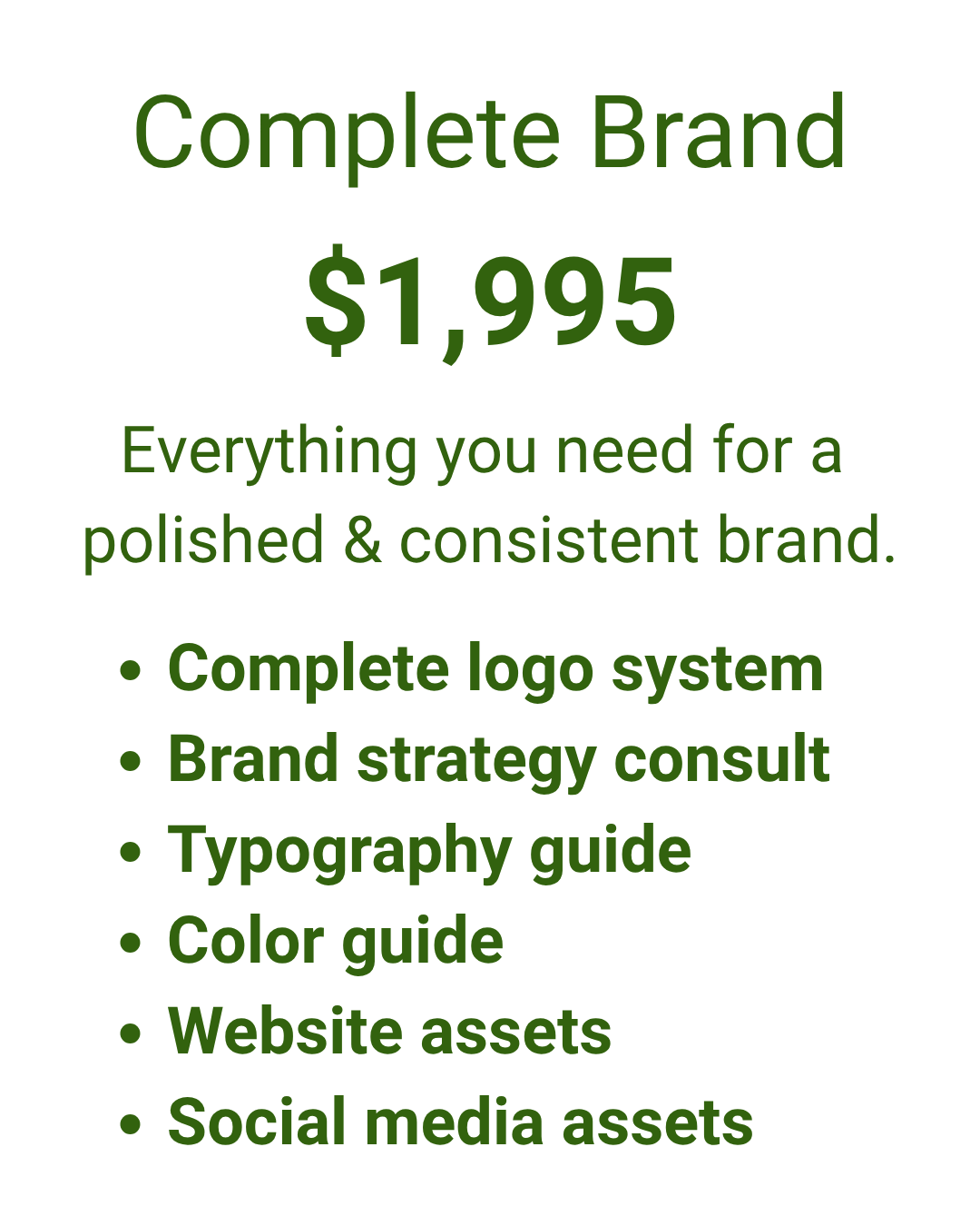 Complete Brand package with Felista from Green Mountain Greenhouse