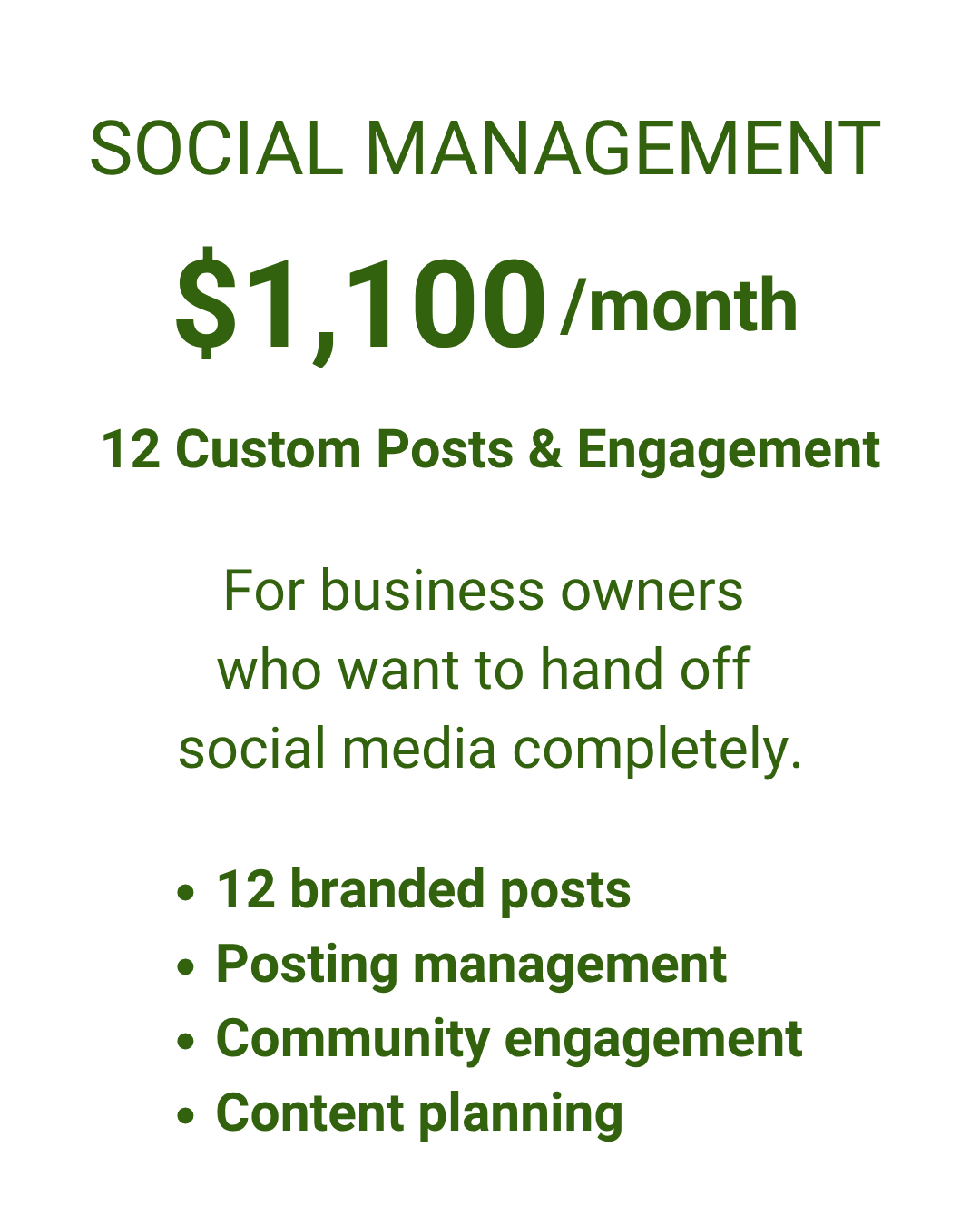 Social Management and content creation package by Green Mountain Greenhouse
