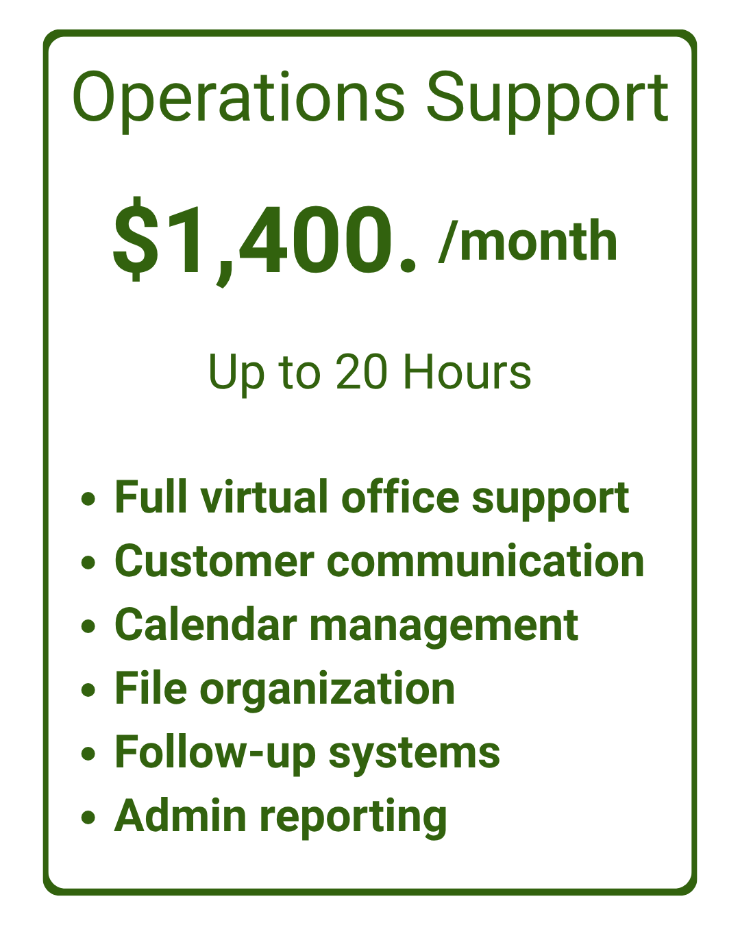 Operations Support package with Felista from Green Mountain Greenhouse