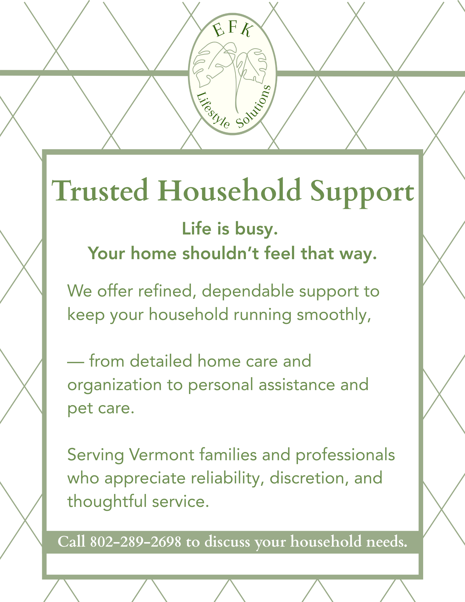 EFK LIfestyle Solutions poster for ad